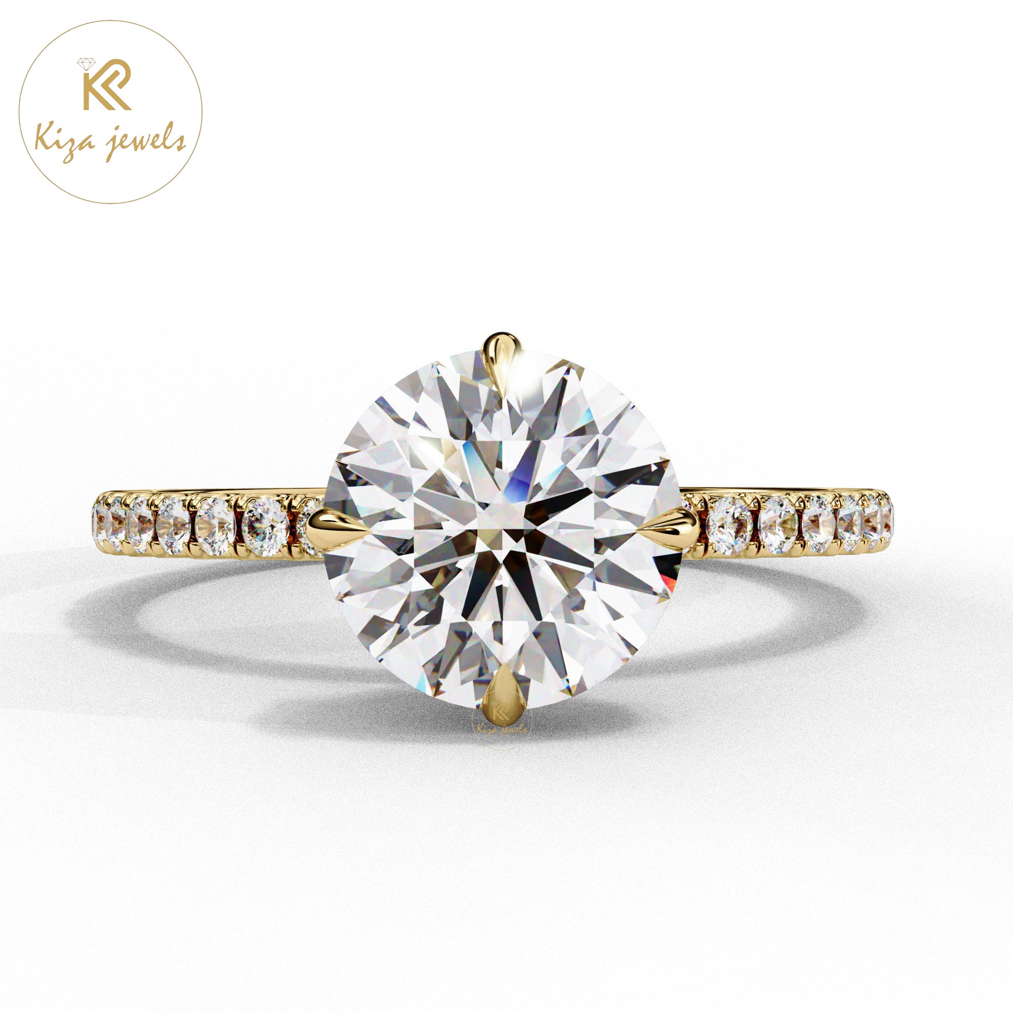 2.66 TDW Round Cut women's Diamond Halo Ring