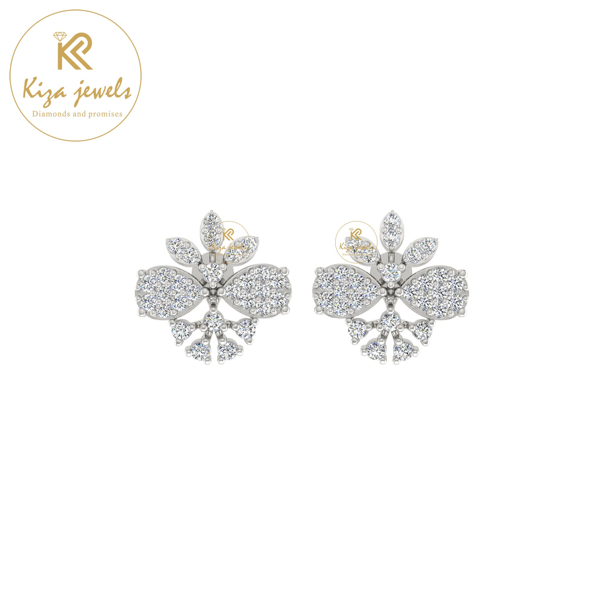 0.54 TDW Round Cut Diamond Women's Stud Earring