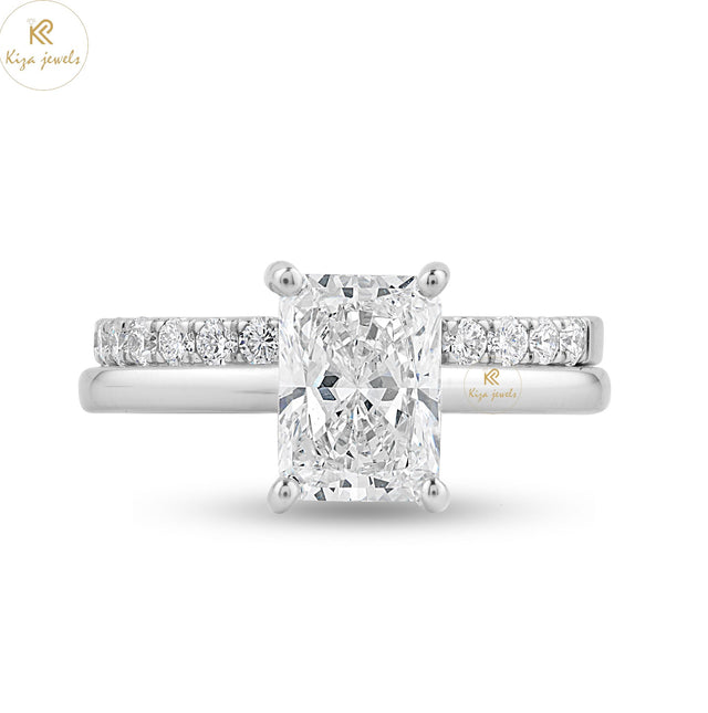 1.70 TDW Radiant & Round Diamond Cut Ring With band