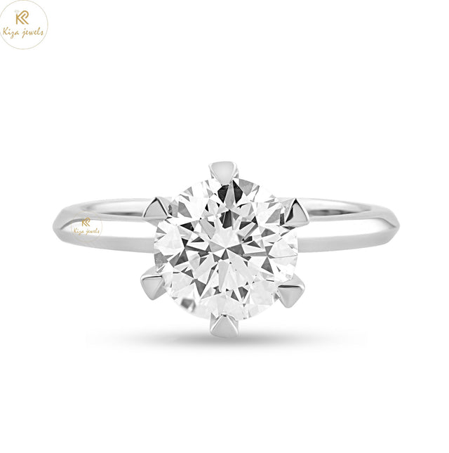 2.00 TDW Round Cut Women's Solitaire Diamond Ring