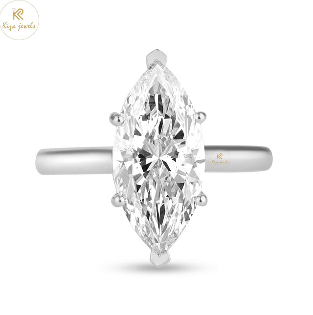 3.08 TDW Marquise Cut Diamond Women's Solitaire Ring