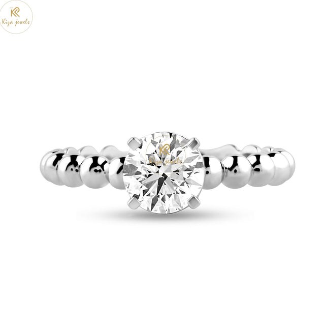 0.98 TDW Round Cut Women's Solitaire Diamond Ring