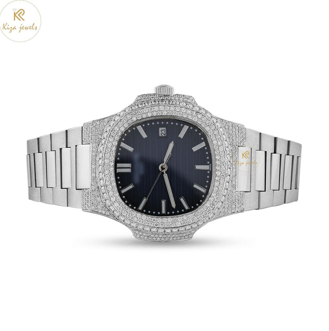 4.11 TDW Round Cut Men's Diamond Watch