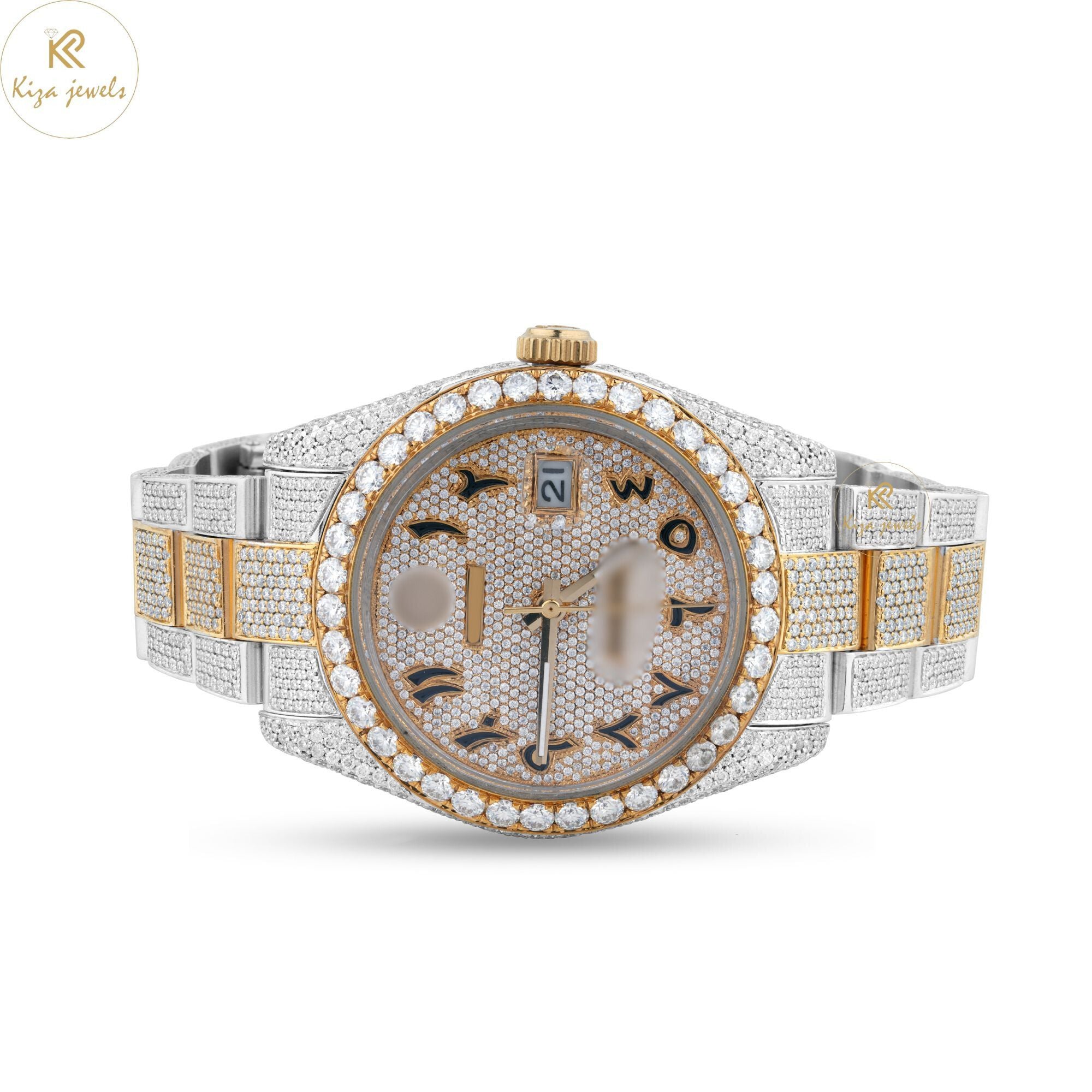 21.51 TDW Round Cut Men's Diamond Watch