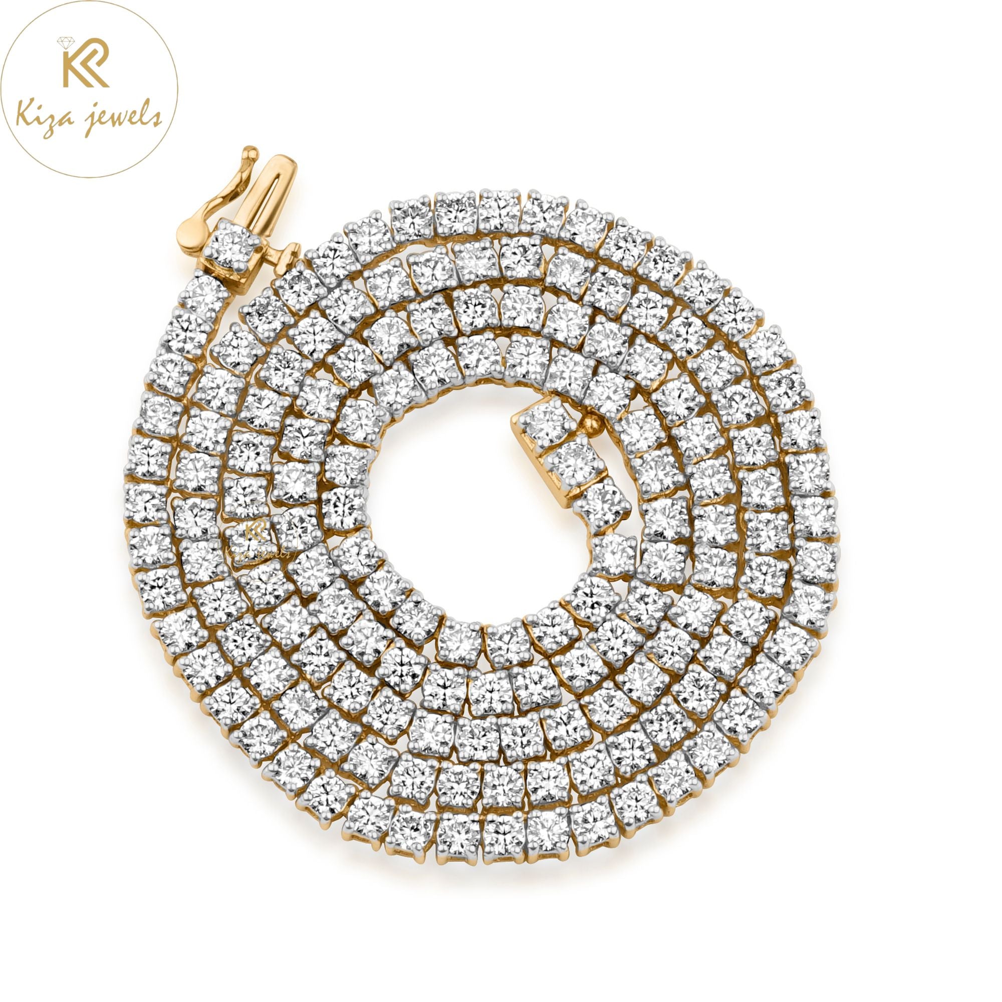 10.08 TDW Round Cut Diamond Tennis Necklace