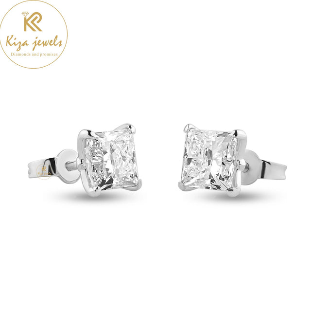 1.35 TDW Princess Cut Diamond Stud Earring