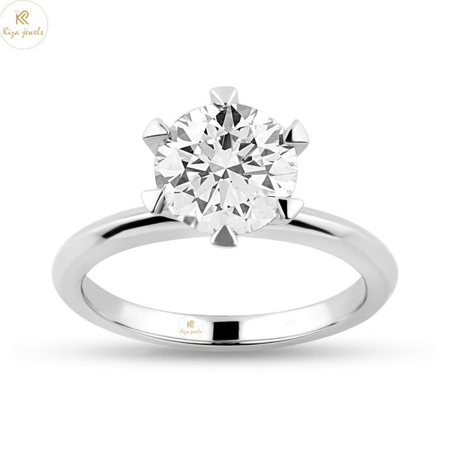 2.00 TDW Round Cut Women's Solitaire Diamond Ring