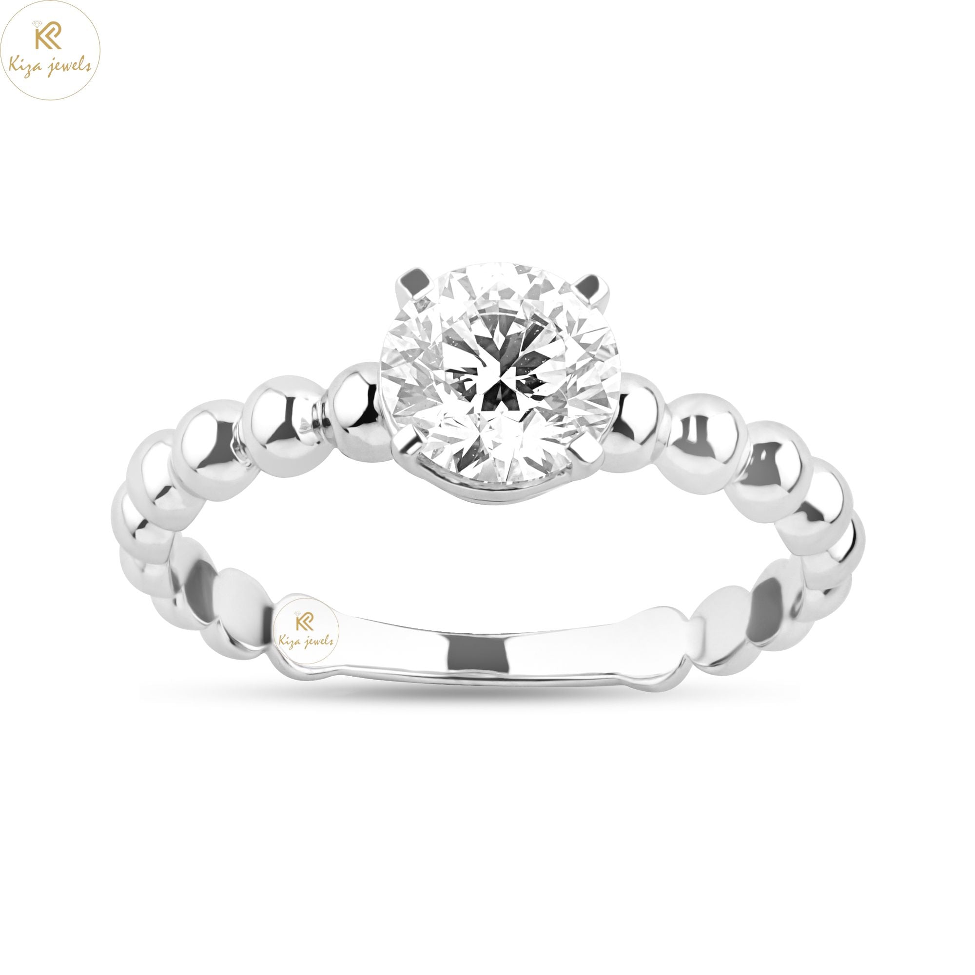 0.98 TDW Round Cut Women's Solitaire Diamond Ring