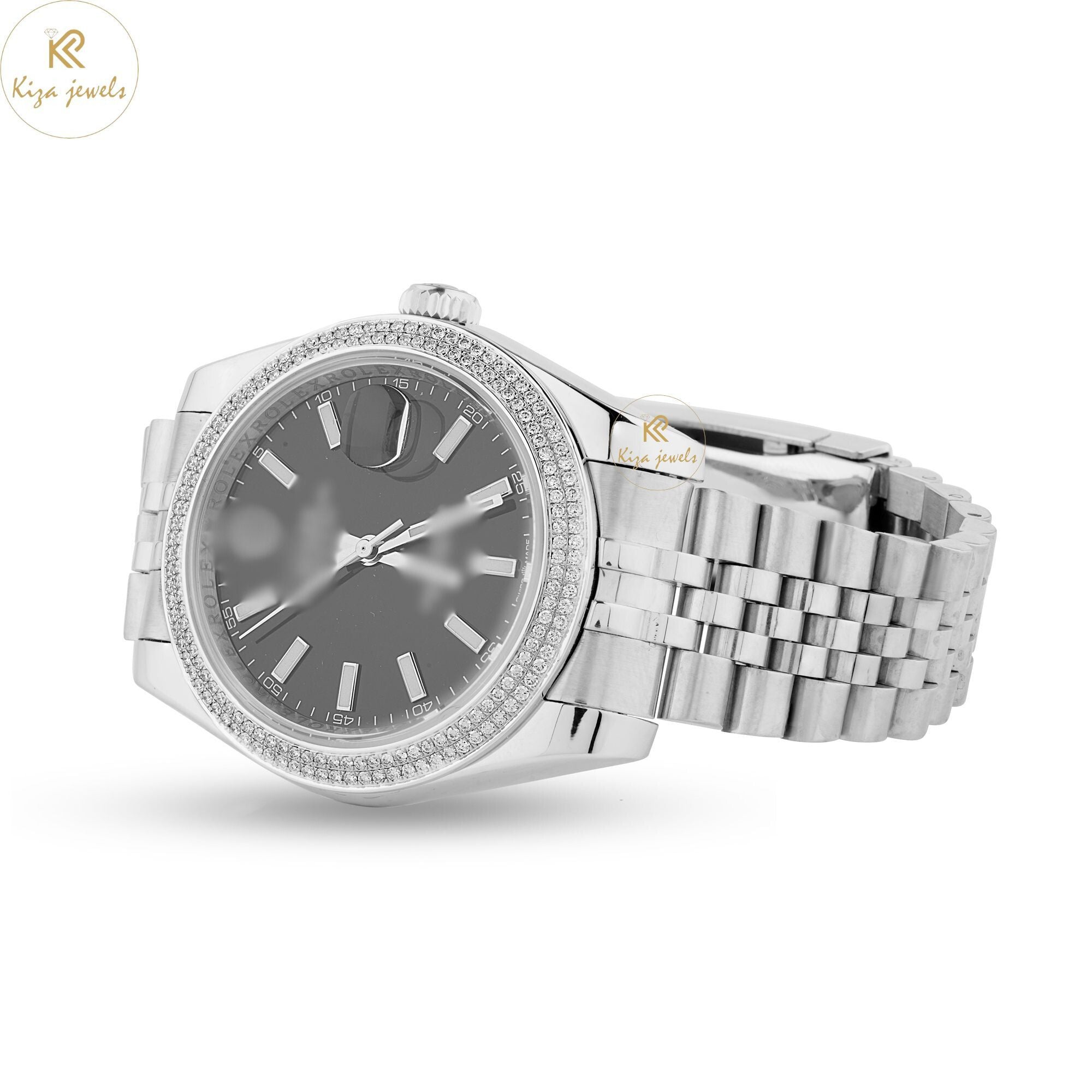 1.72 TDW Round Cut Men's Diamond Watch