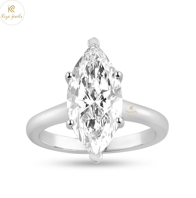 3.08 TDW Marquise Cut Diamond Women's Solitaire Ring