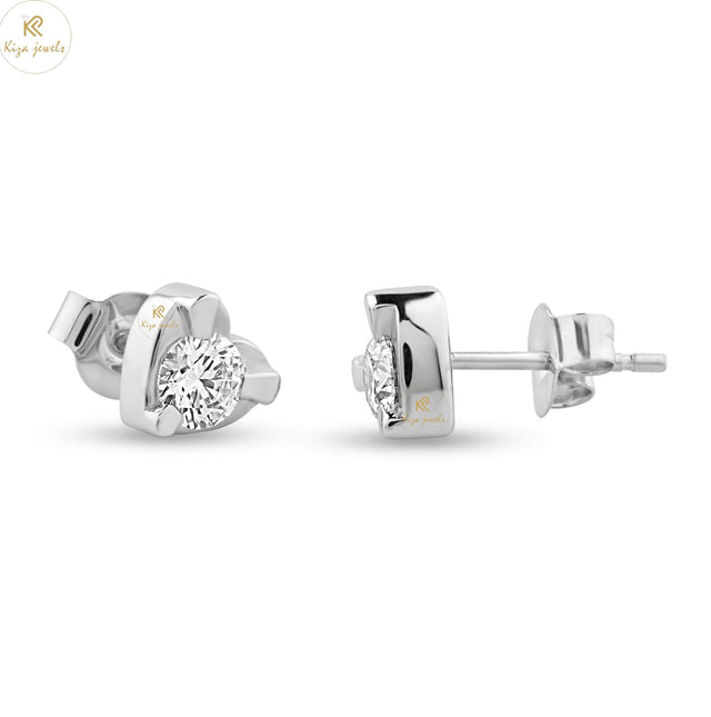 0.68 TDW Round Cut Diamond Stud Earring