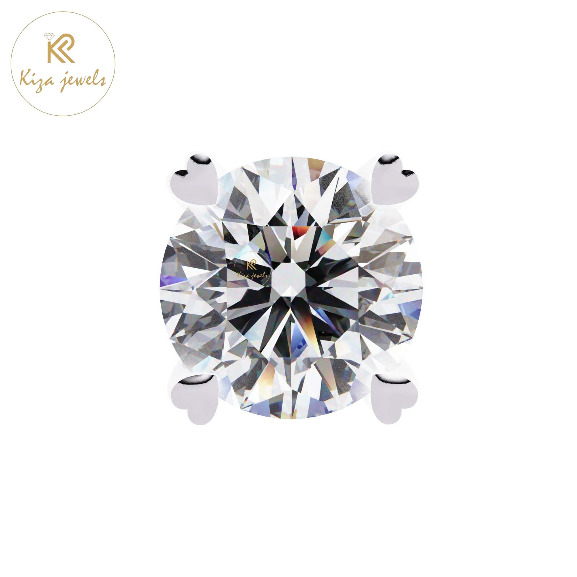 2.57 TDW Round Cut Diamond Women's Stud Earring