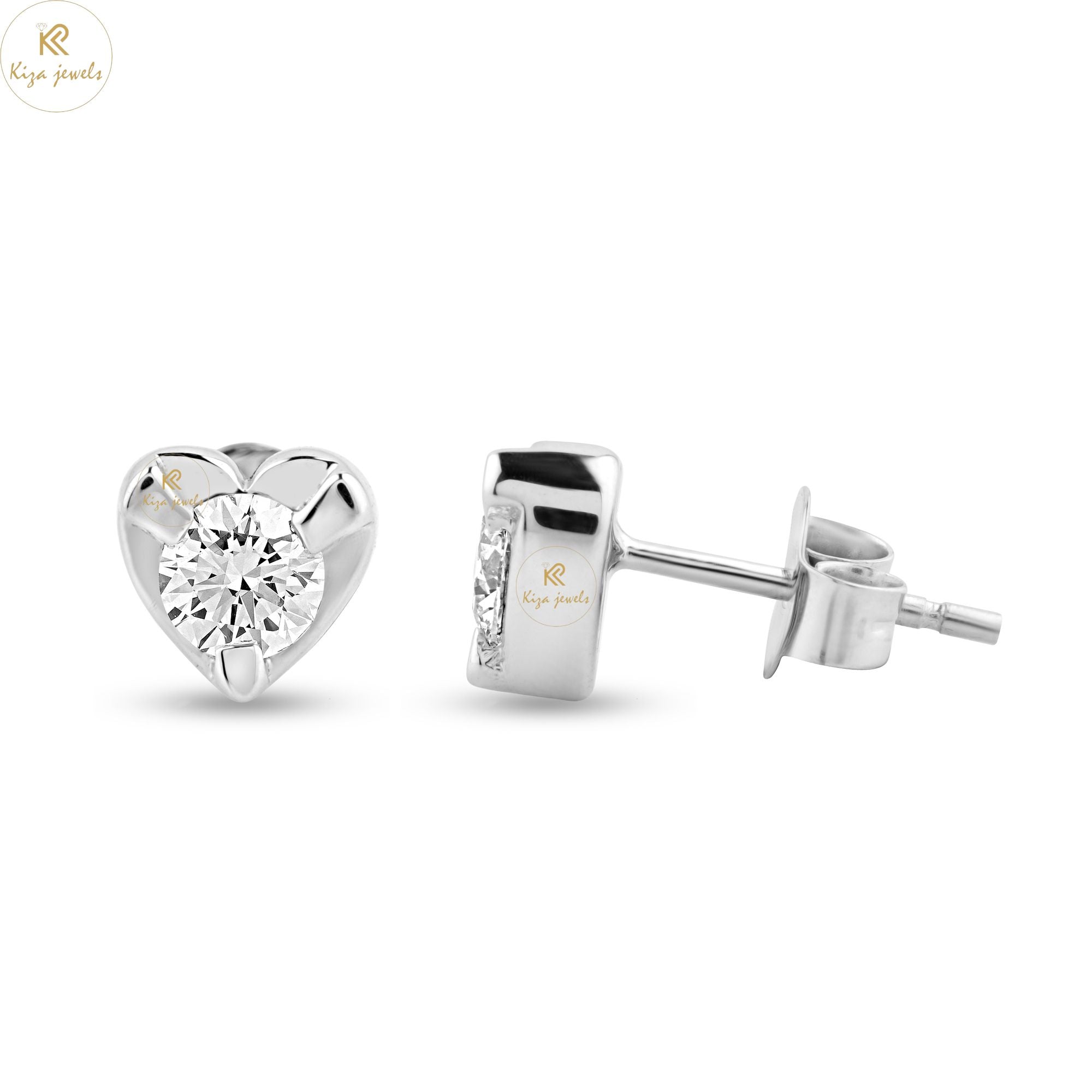 0.68 TDW Round Cut Diamond Stud Earring