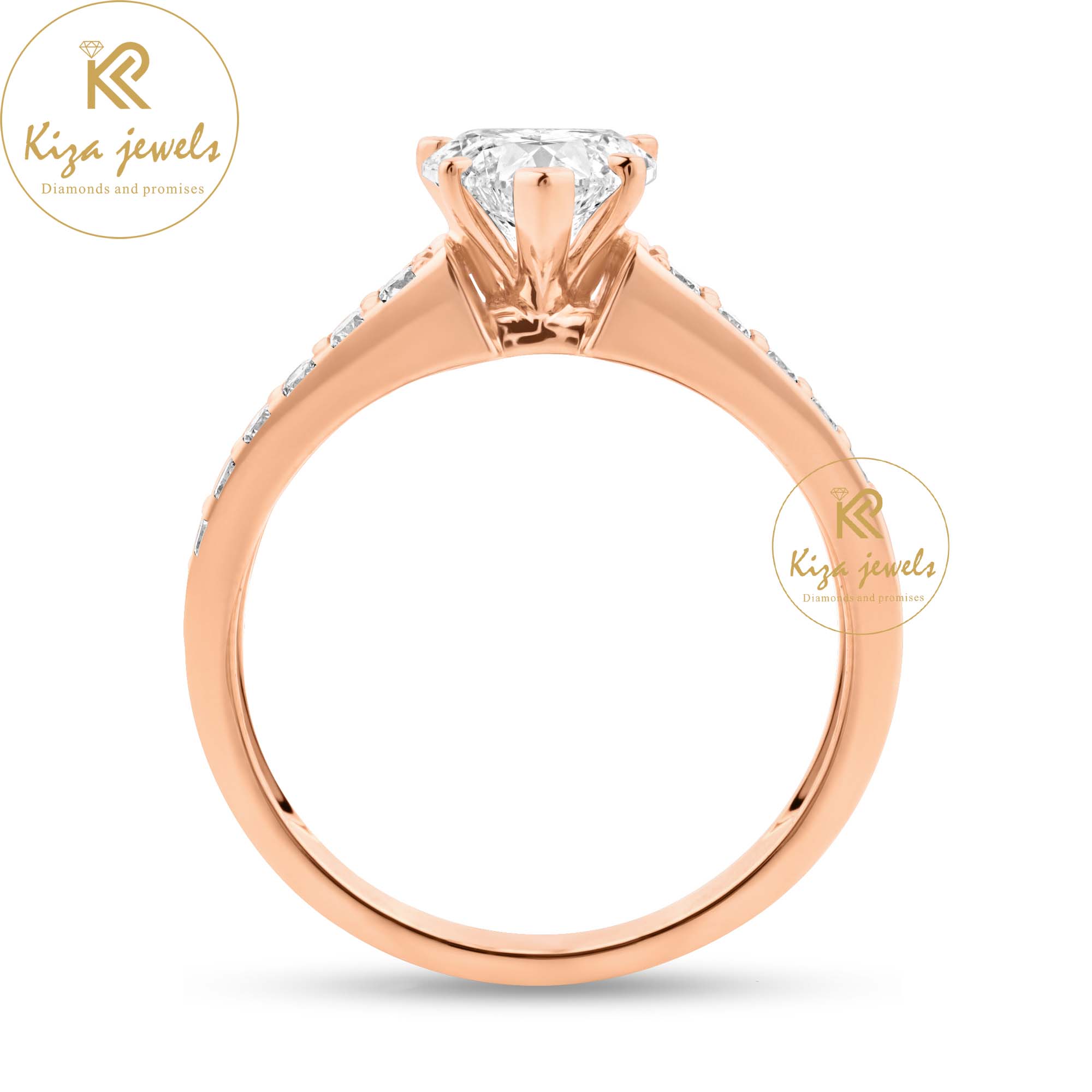 1.518 TDW Heart & Round Cut Women's Engagement Diamond Ring