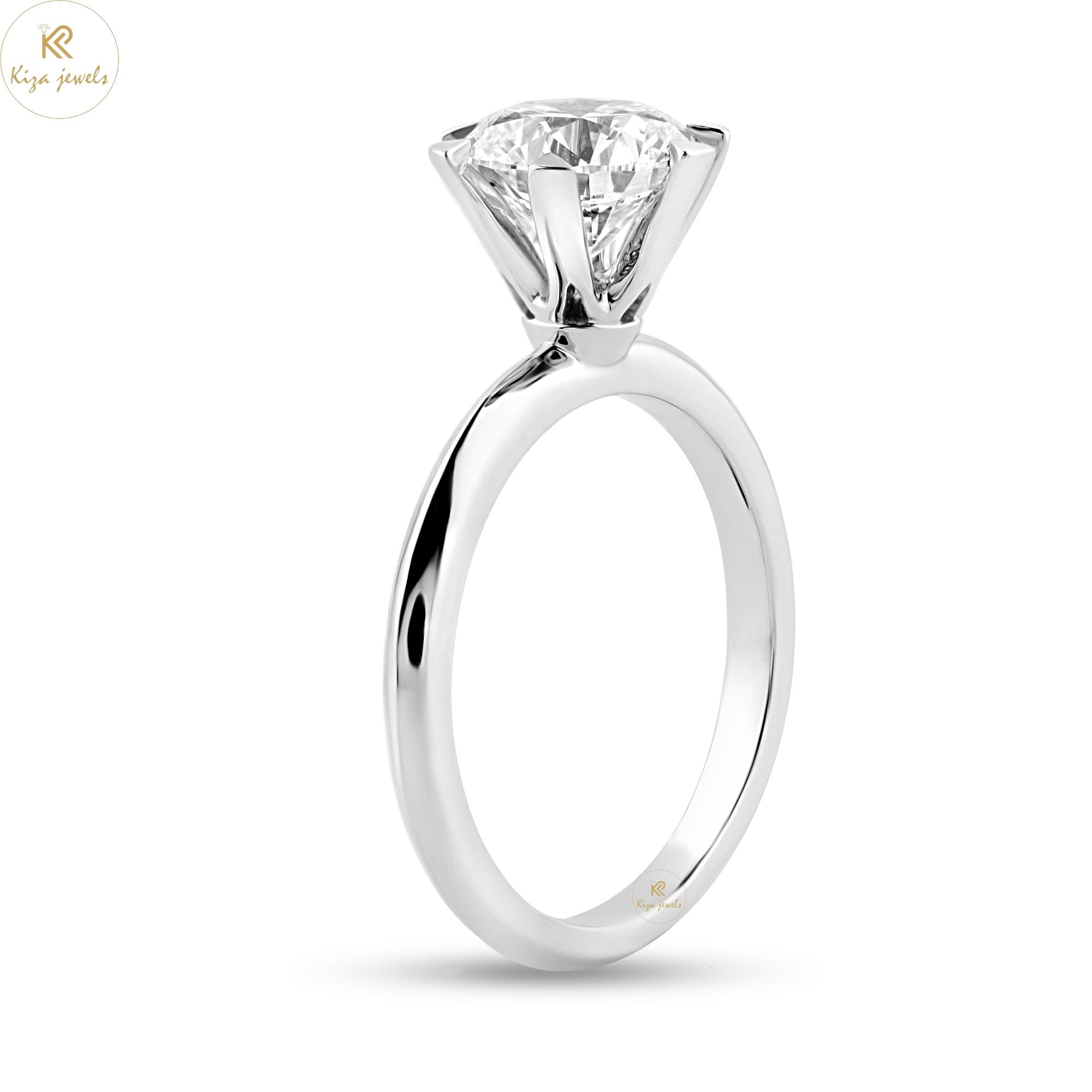 2.00 TDW Round Cut Women's Solitaire Diamond Ring