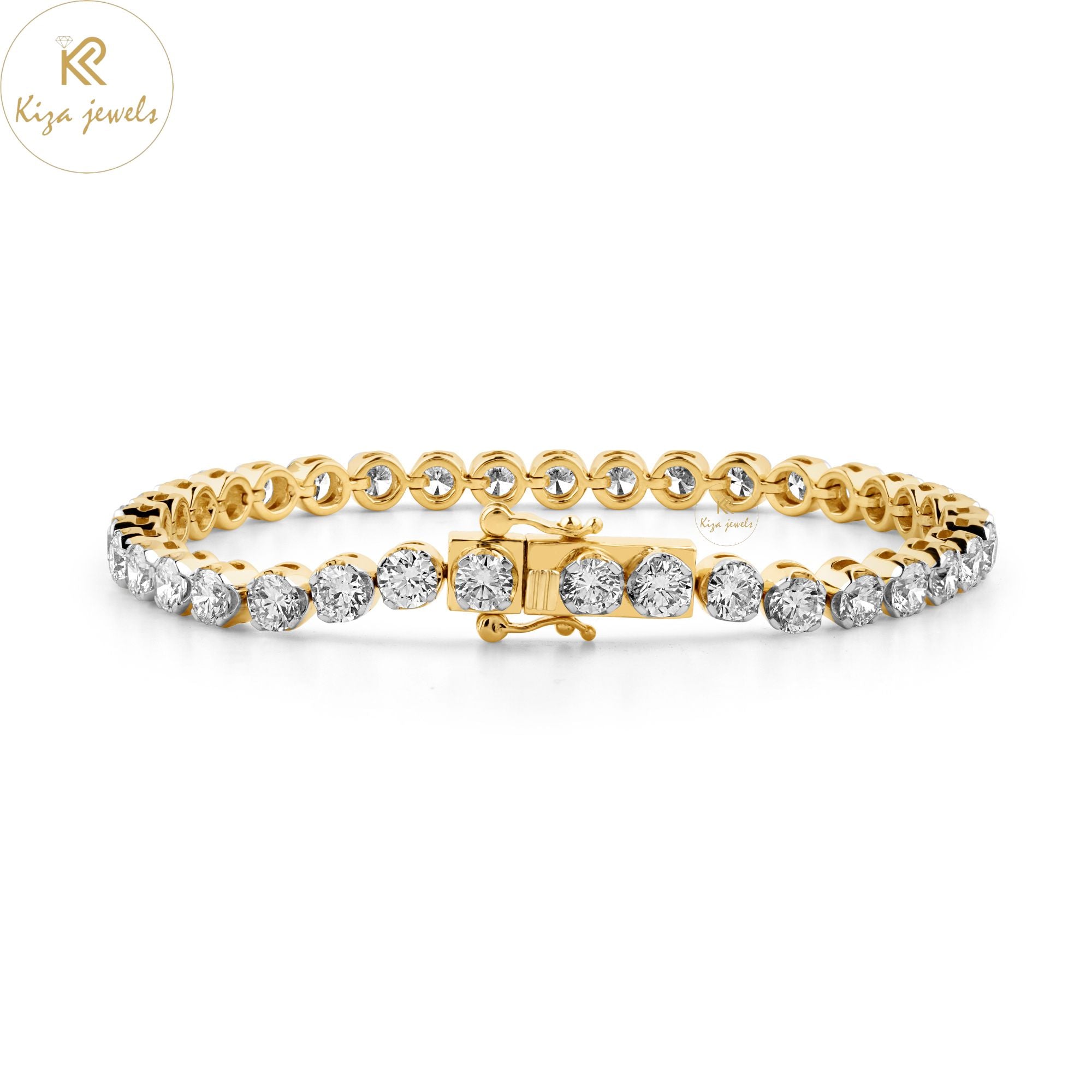 3.036 TDW Round Cut Diamond Tennis Bracelet