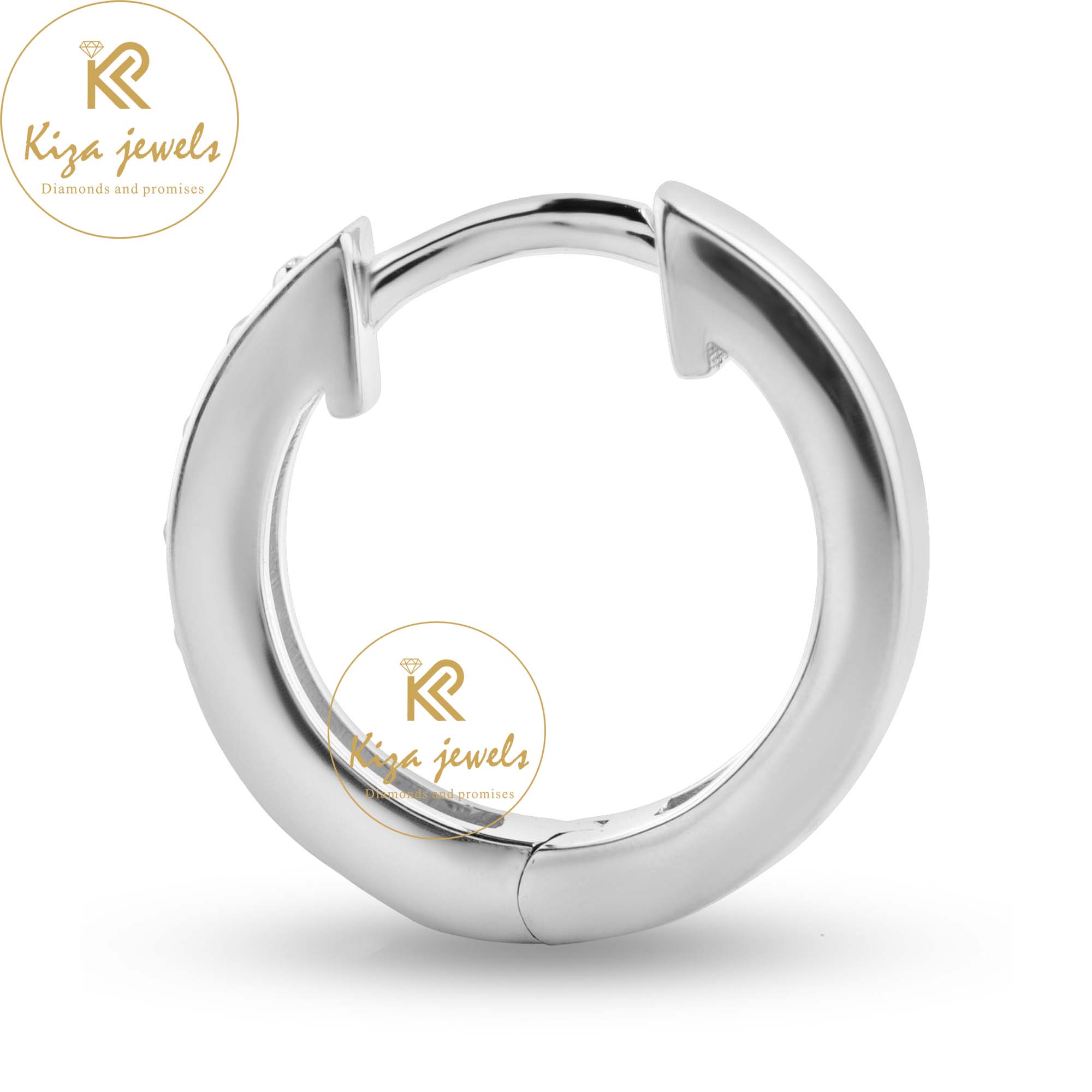 0.16 TDW Round Cut Diamond Hoop Earring