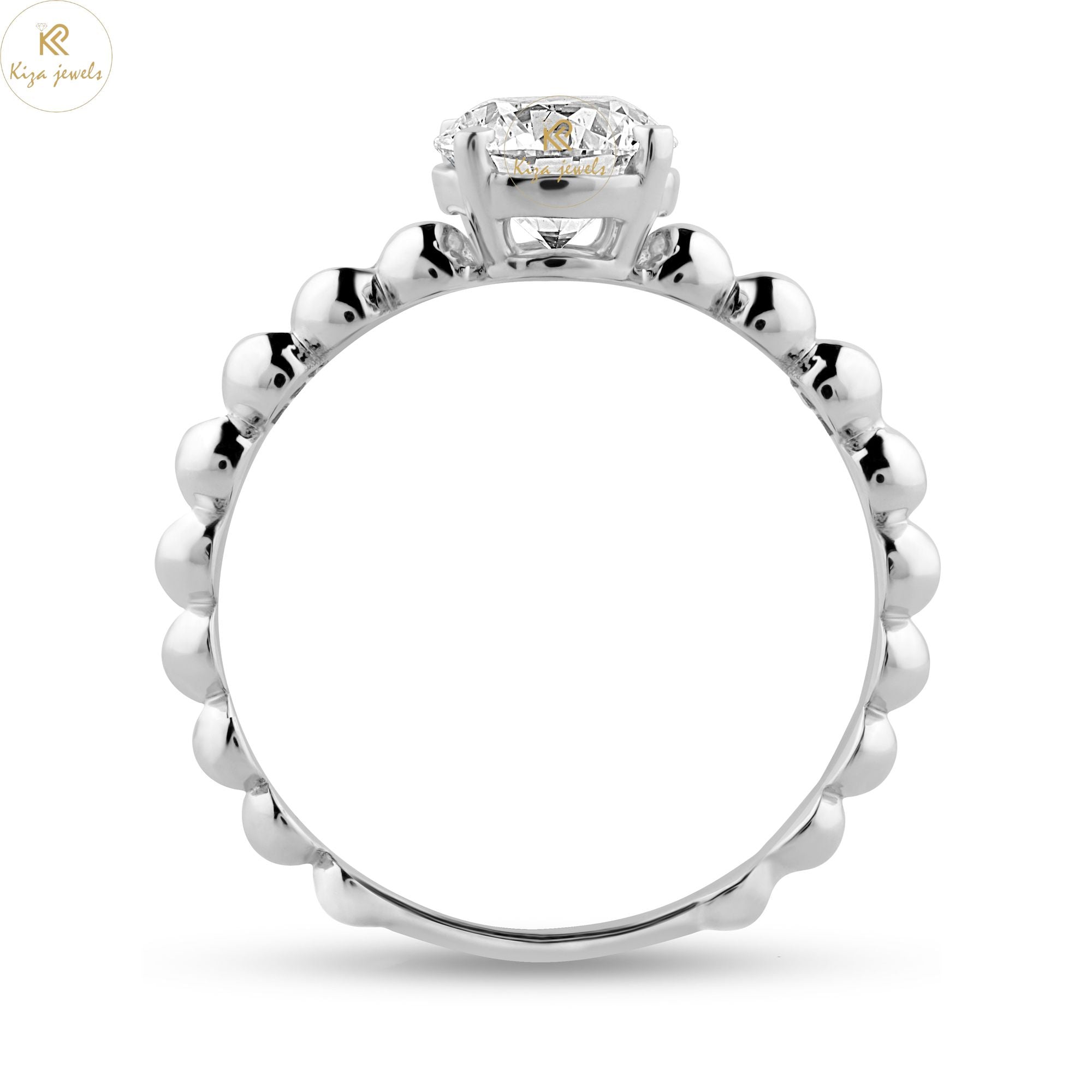 0.98 TDW Round Cut Women's Solitaire Diamond Ring