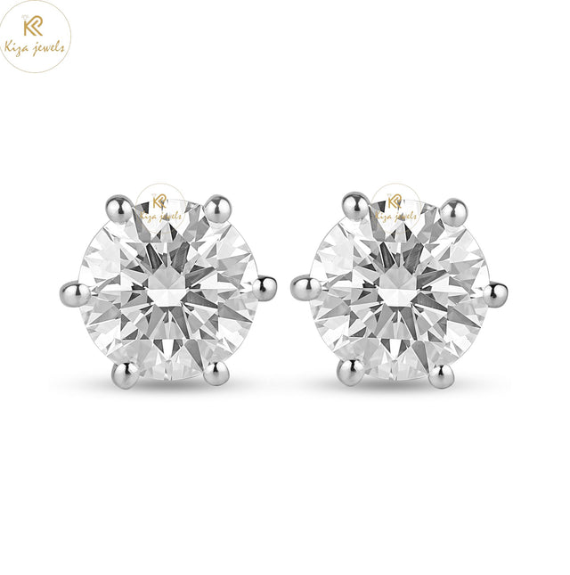 2.00 TDW Round Cut Diamond Stud Earring