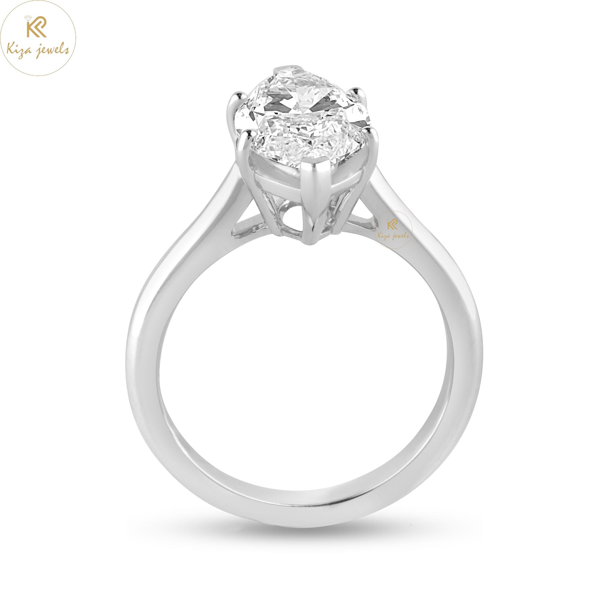 3.08 TDW Marquise Cut Diamond Women's Solitaire Ring