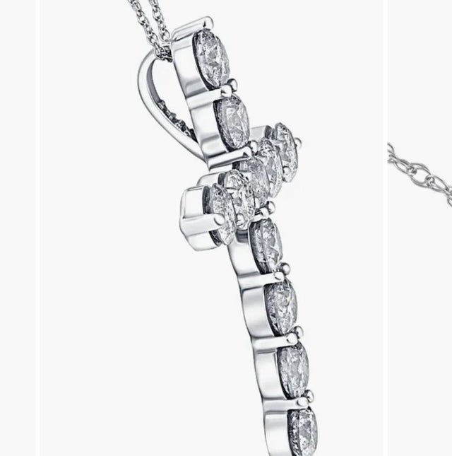 3.00ct TDW Round Cut Diamond Cross Pendant | Custom order