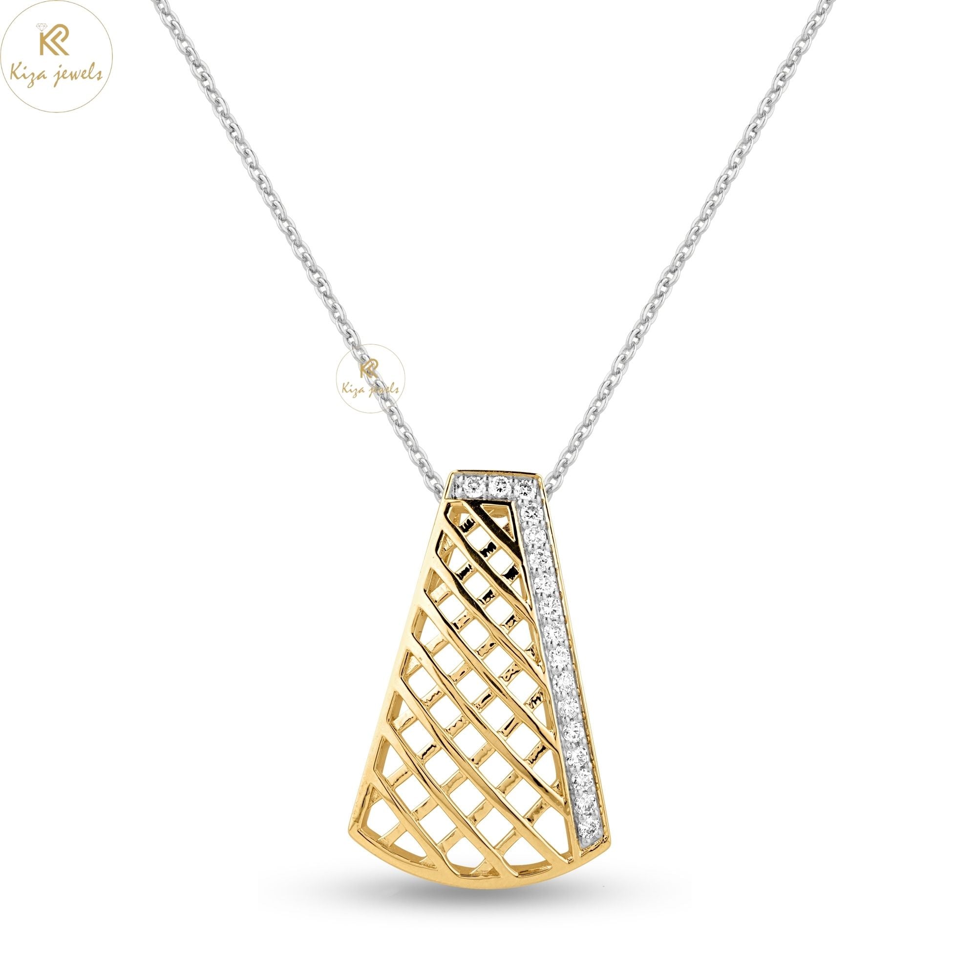 0.204 TDW Round Brilliant Cut Diamond Custom Pendant With Chain