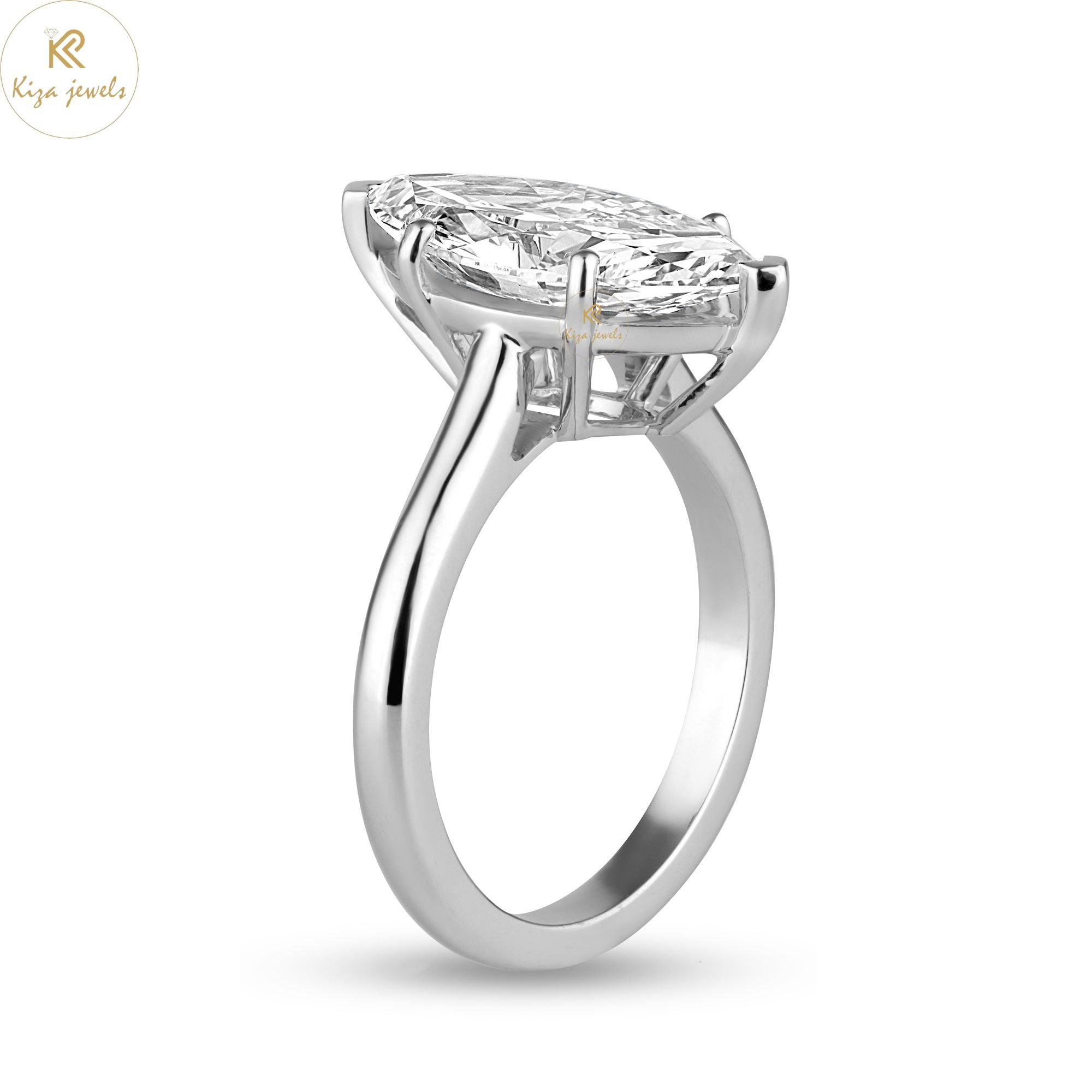 3.08 TDW Marquise Cut Diamond Women's Solitaire Ring