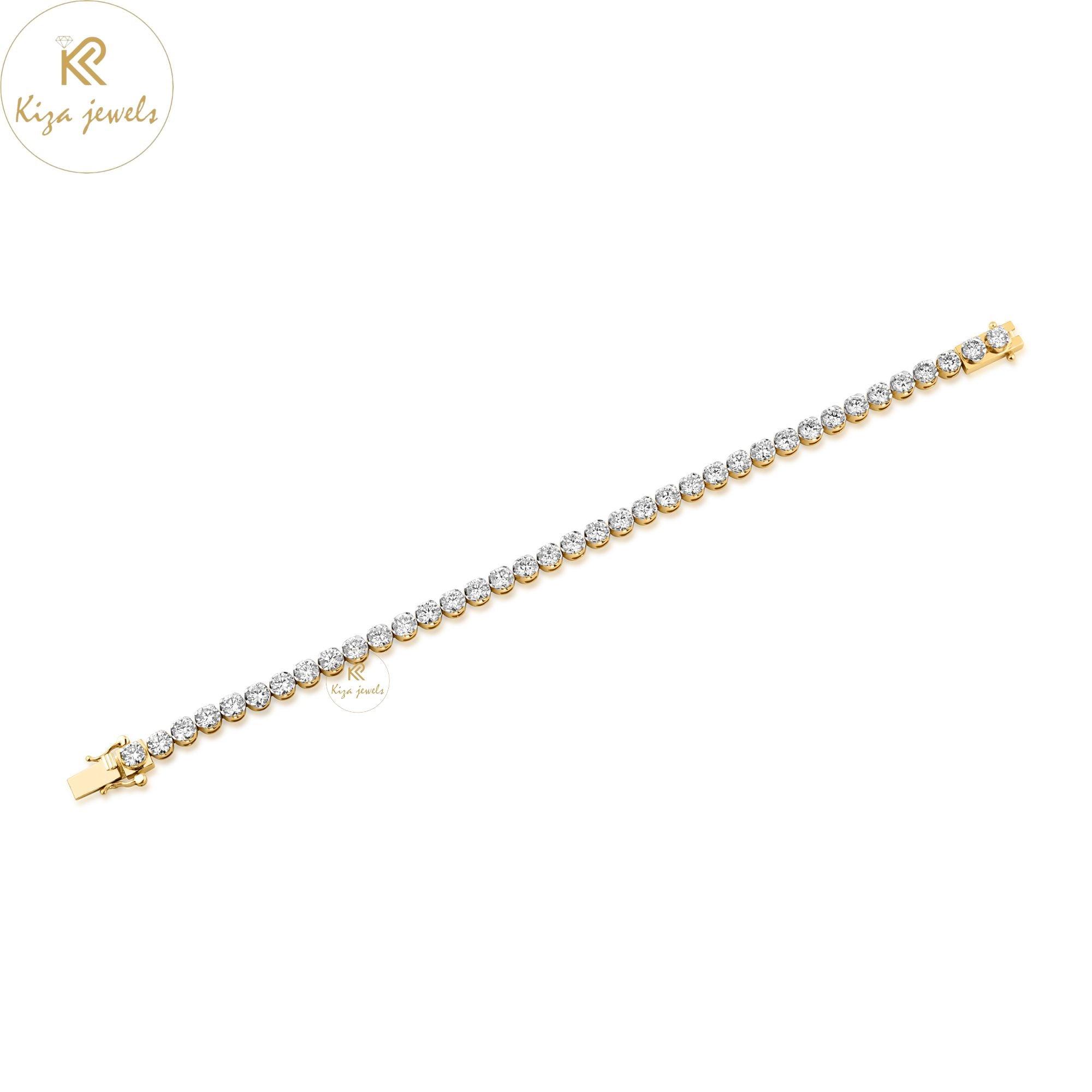 3.036 TDW Round Cut Diamond Tennis Bracelet