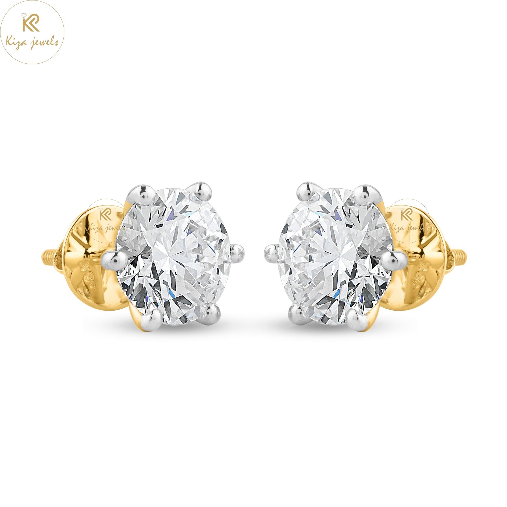 2.00 TDW Round Cut Diamond Stud Earring