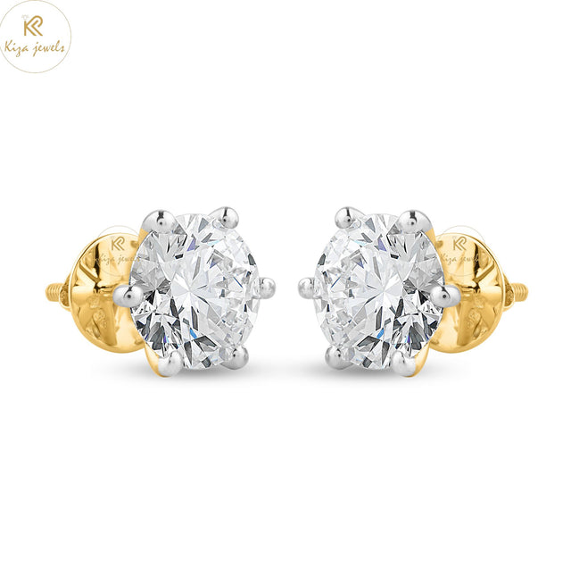 2.00 TDW Round Cut Diamond Stud Earring