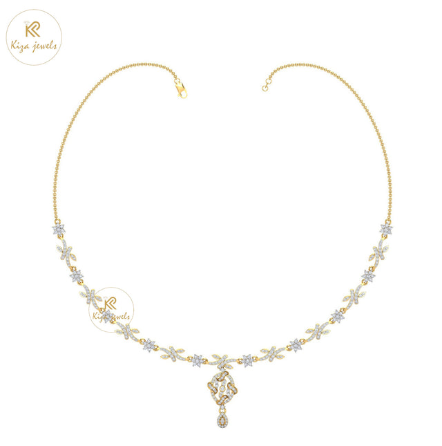 2.685 TDW Round Cut Diamond Yellow Gold Charm Necklace