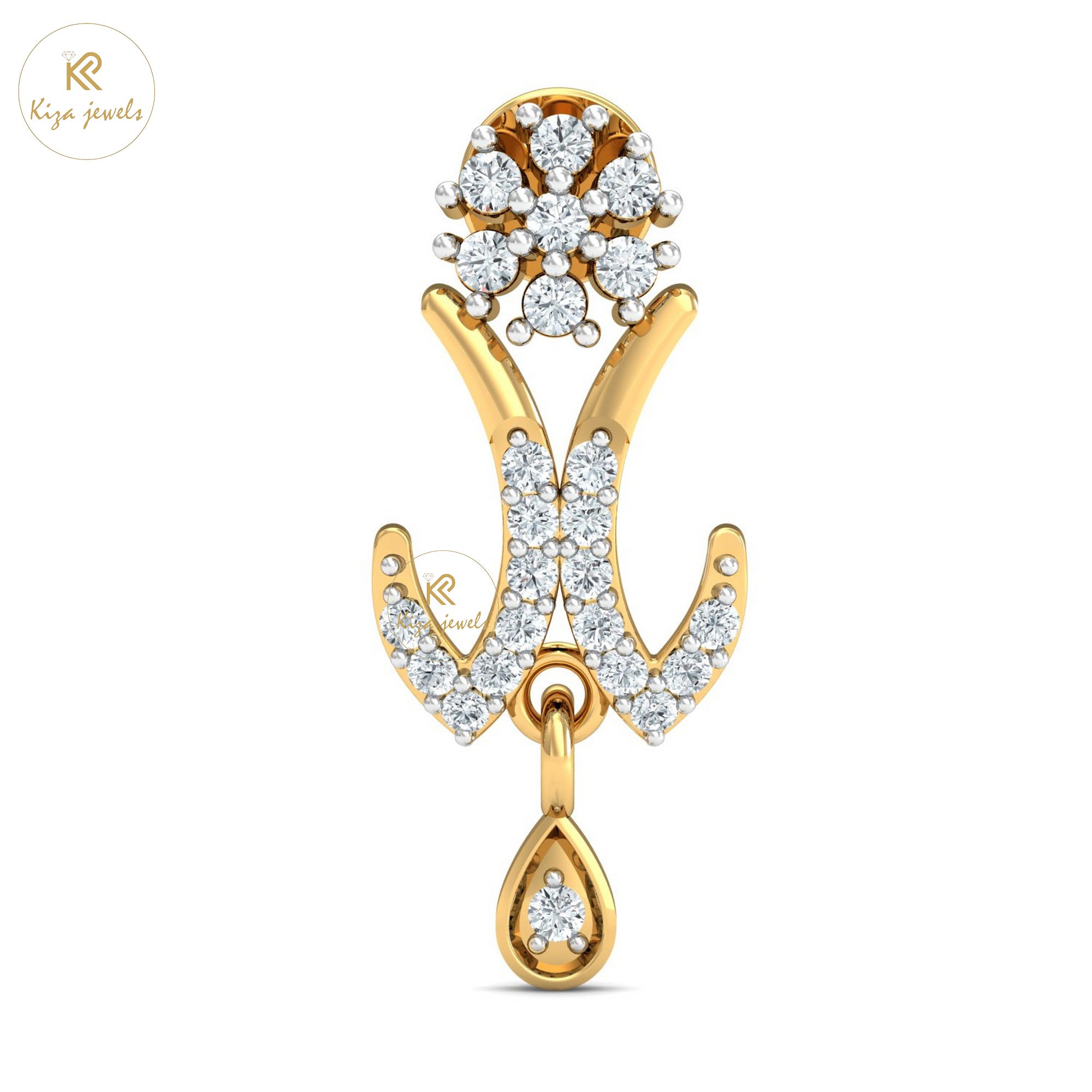 2.549 TDW Round Cut Diamond Yellow Gold Charm Necklace