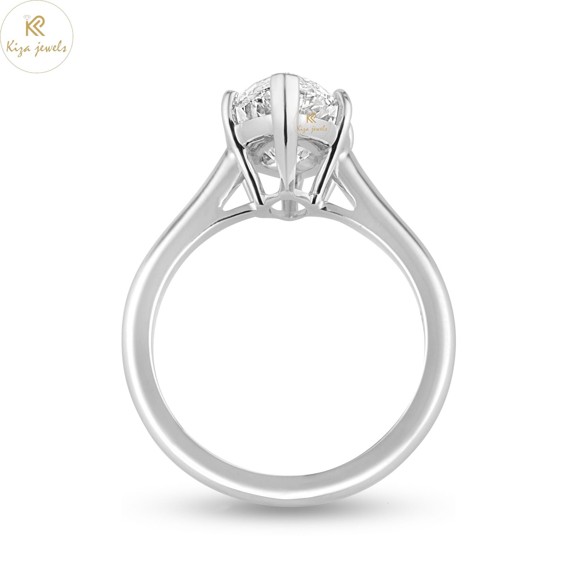 3.08 TDW Marquise Cut Diamond Women's Solitaire Ring