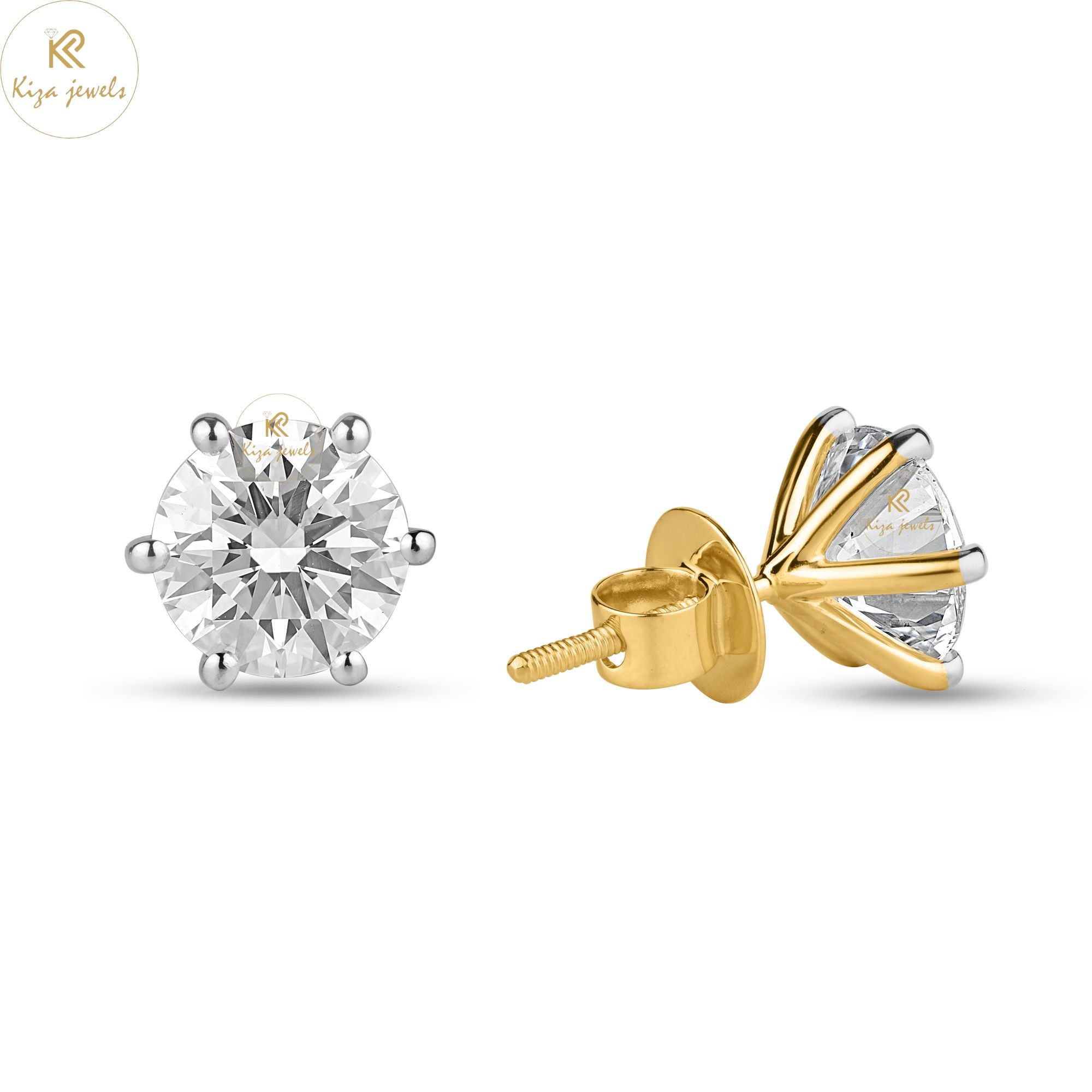 2.00 TDW Round Cut Diamond Stud Earring