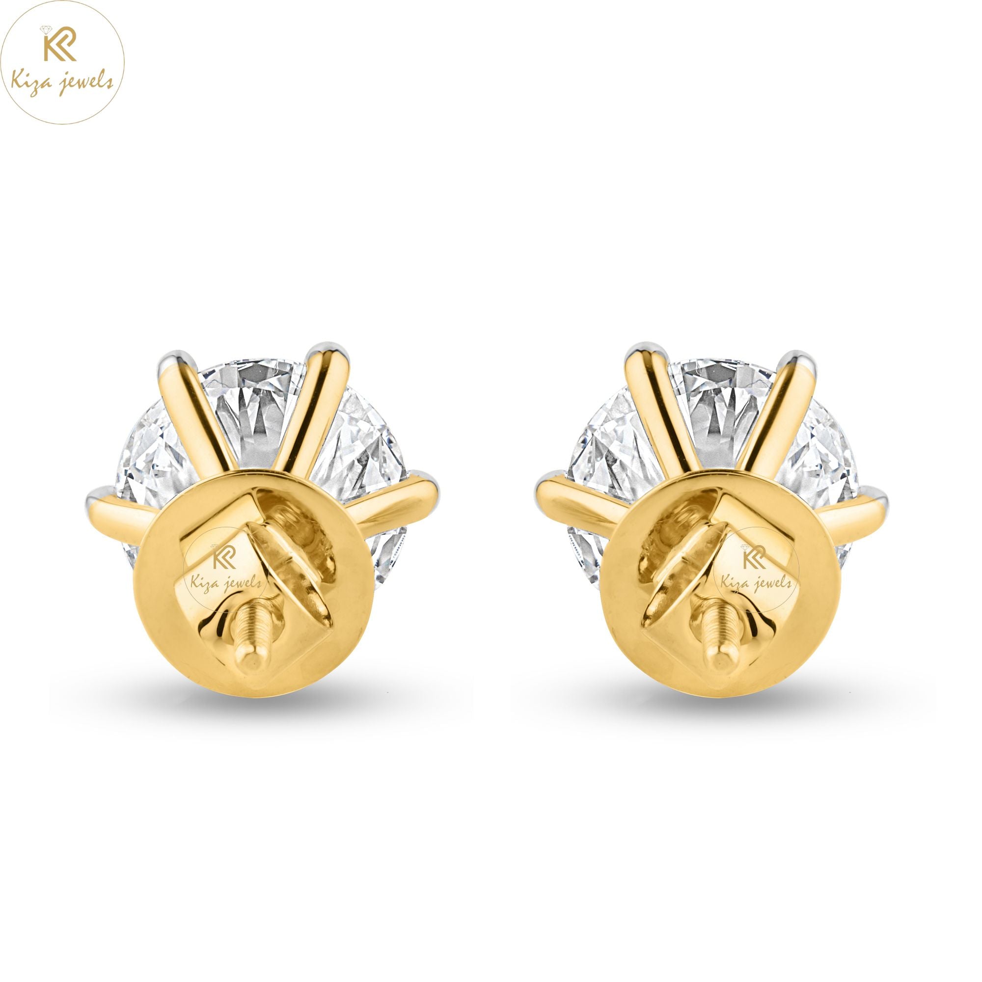 2.00 TDW Round Cut Diamond Stud Earring