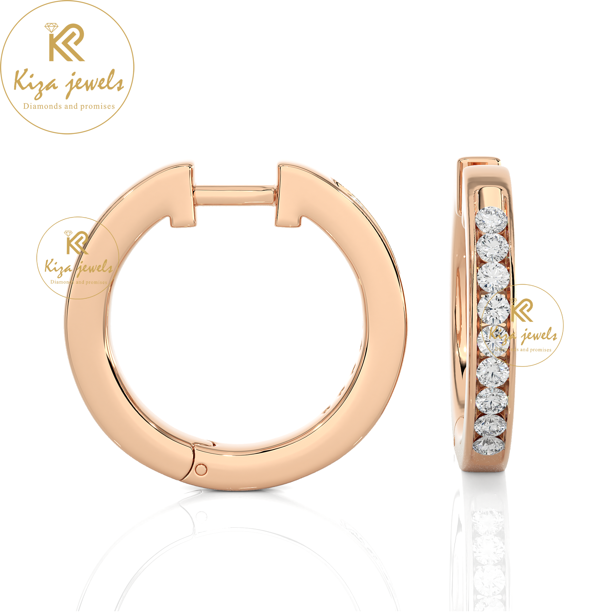 0.52 TDW Round Cut Women's Diamond Hoop Earring