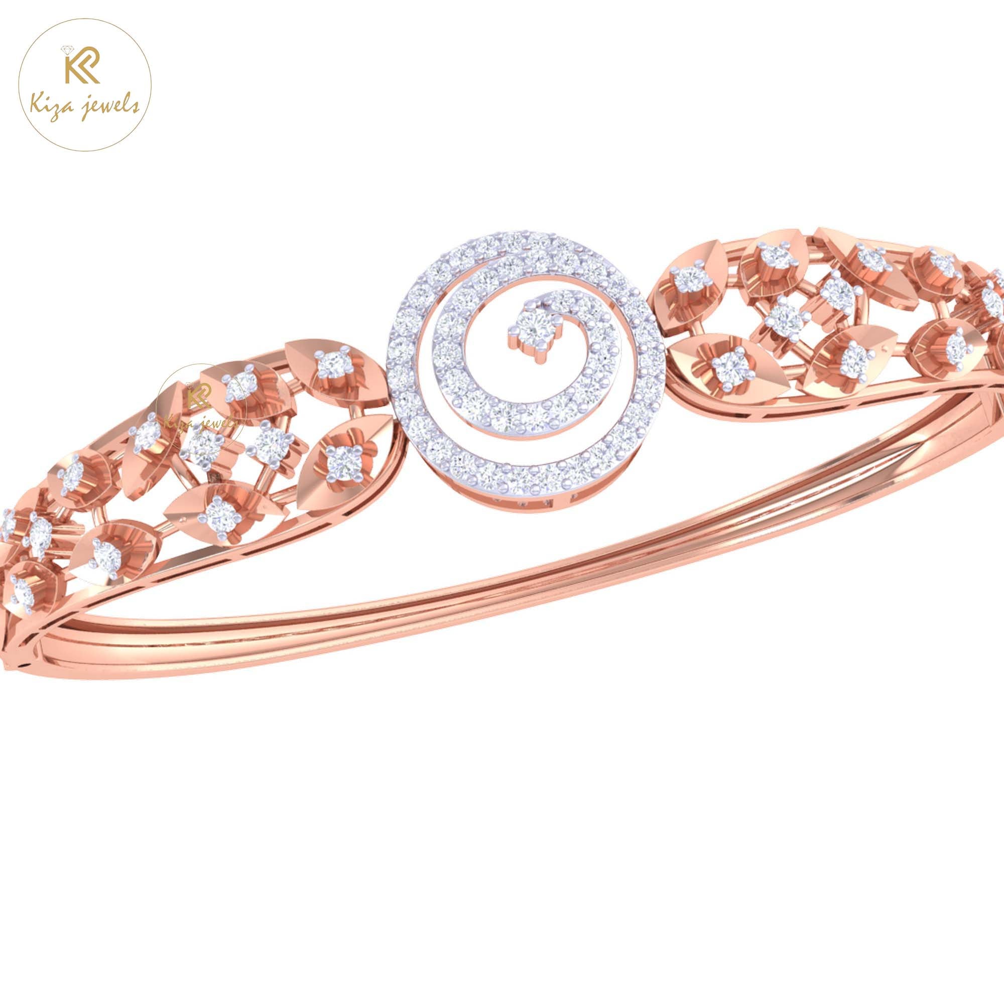 0.66 TDW Round Cut Diamond women's Bangle Bracelet