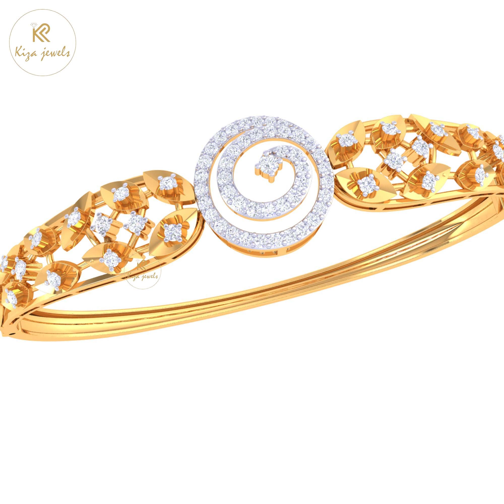 0.66 TDW Round Cut Diamond women's Bangle Bracelet