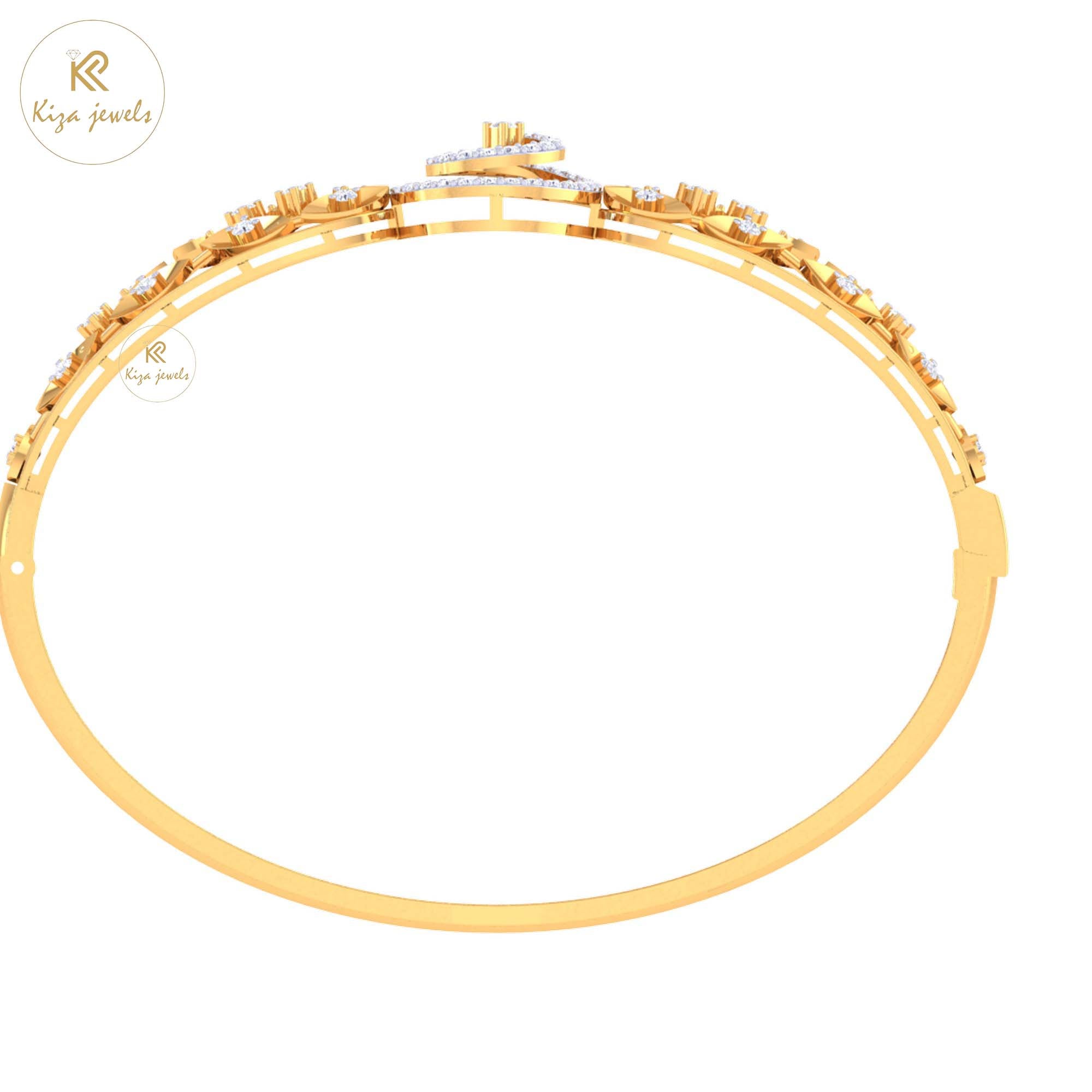 0.66 TDW Round Cut Diamond women's Bangle Bracelet