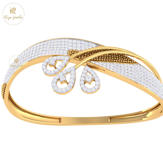 3.34 TDW Round Cut Diamond Women's Bangle Bracelet