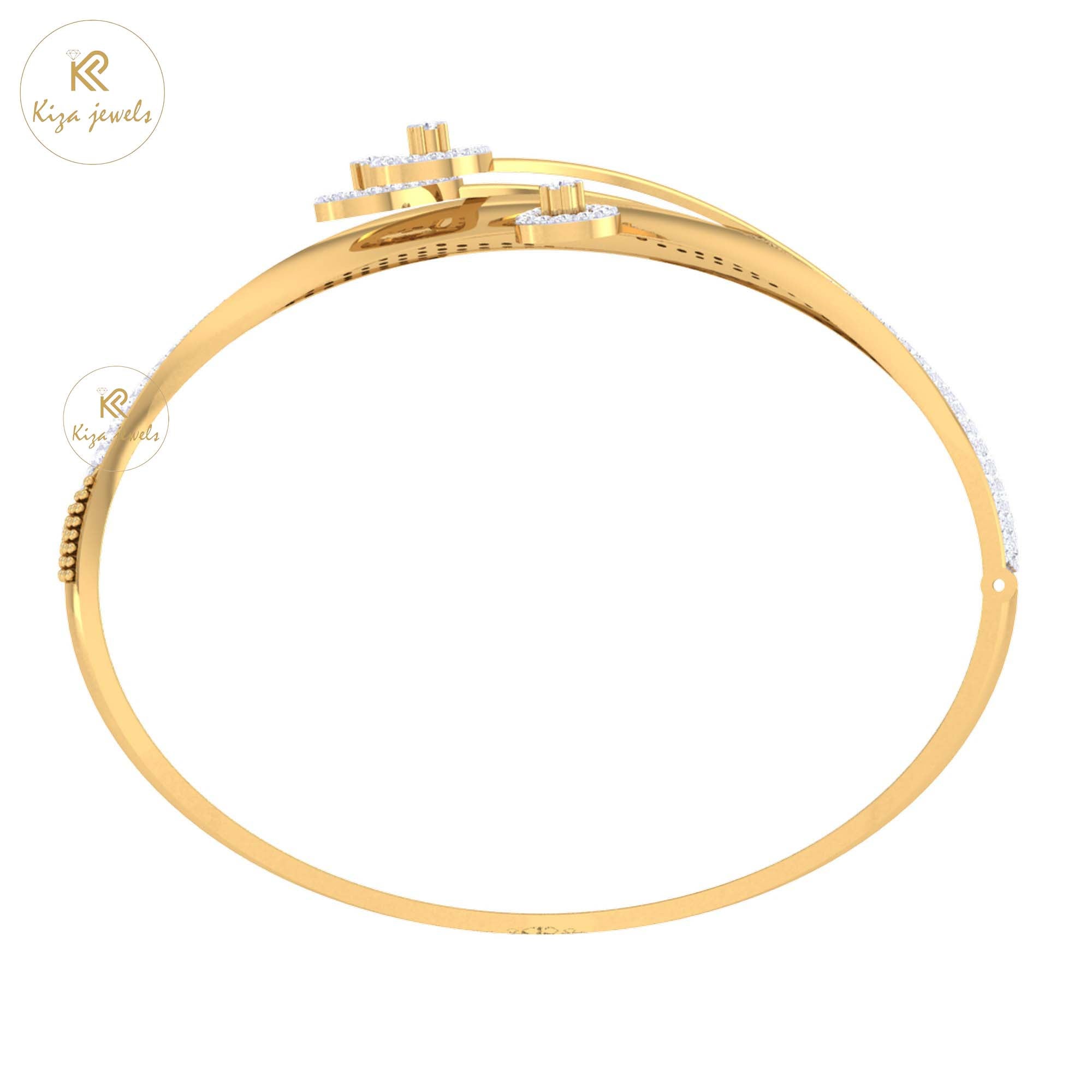 3.34 TDW Round Cut Diamond Women's Bangle Bracelet