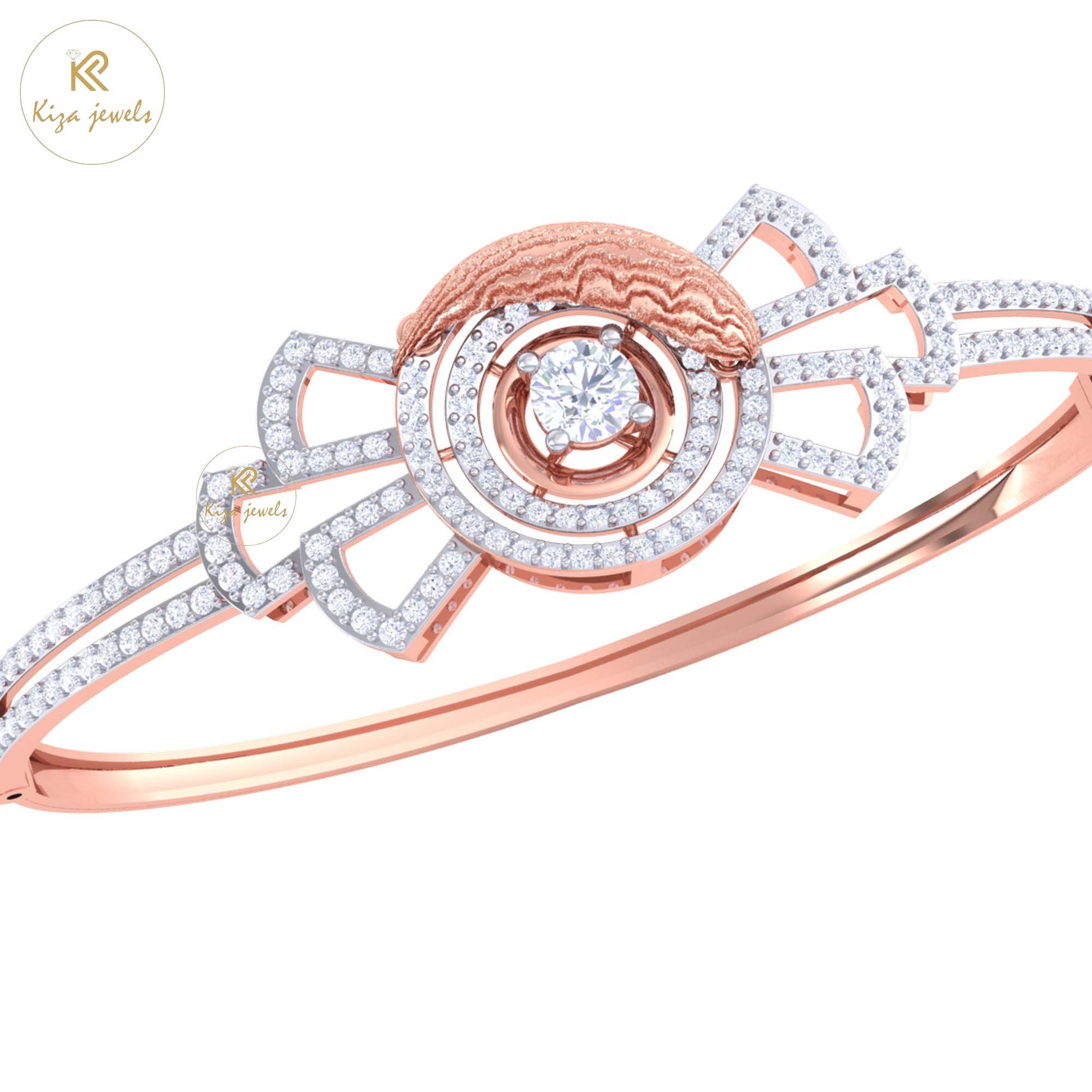 1.55 TDW Round Cut Diamond women's Bangle Bracelet