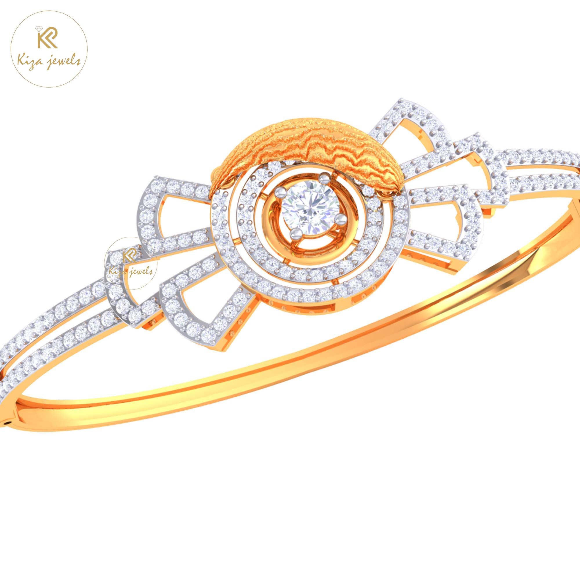 1.55 TDW Round Cut Diamond women's Bangle Bracelet