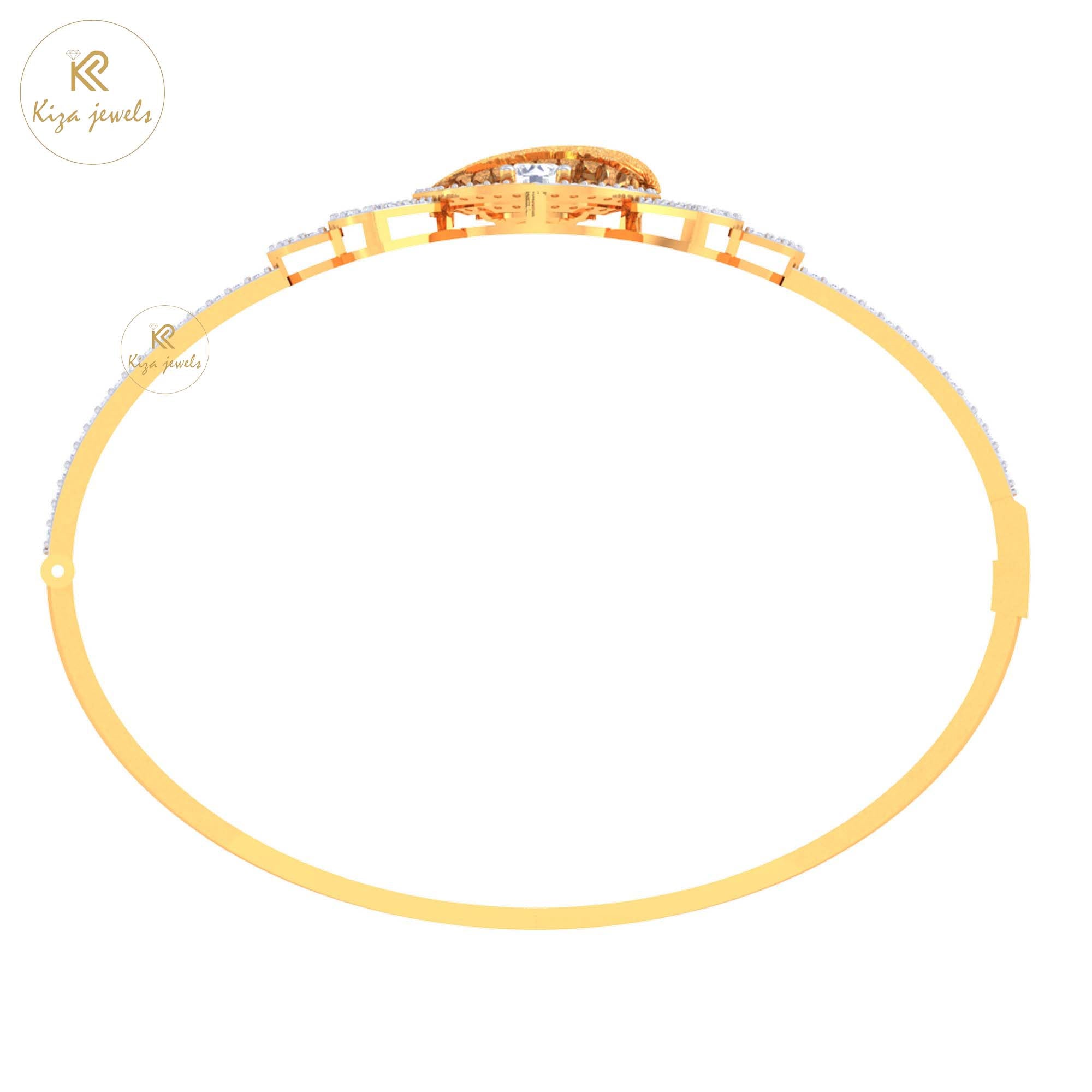 1.55 TDW Round Cut Diamond women's Bangle Bracelet