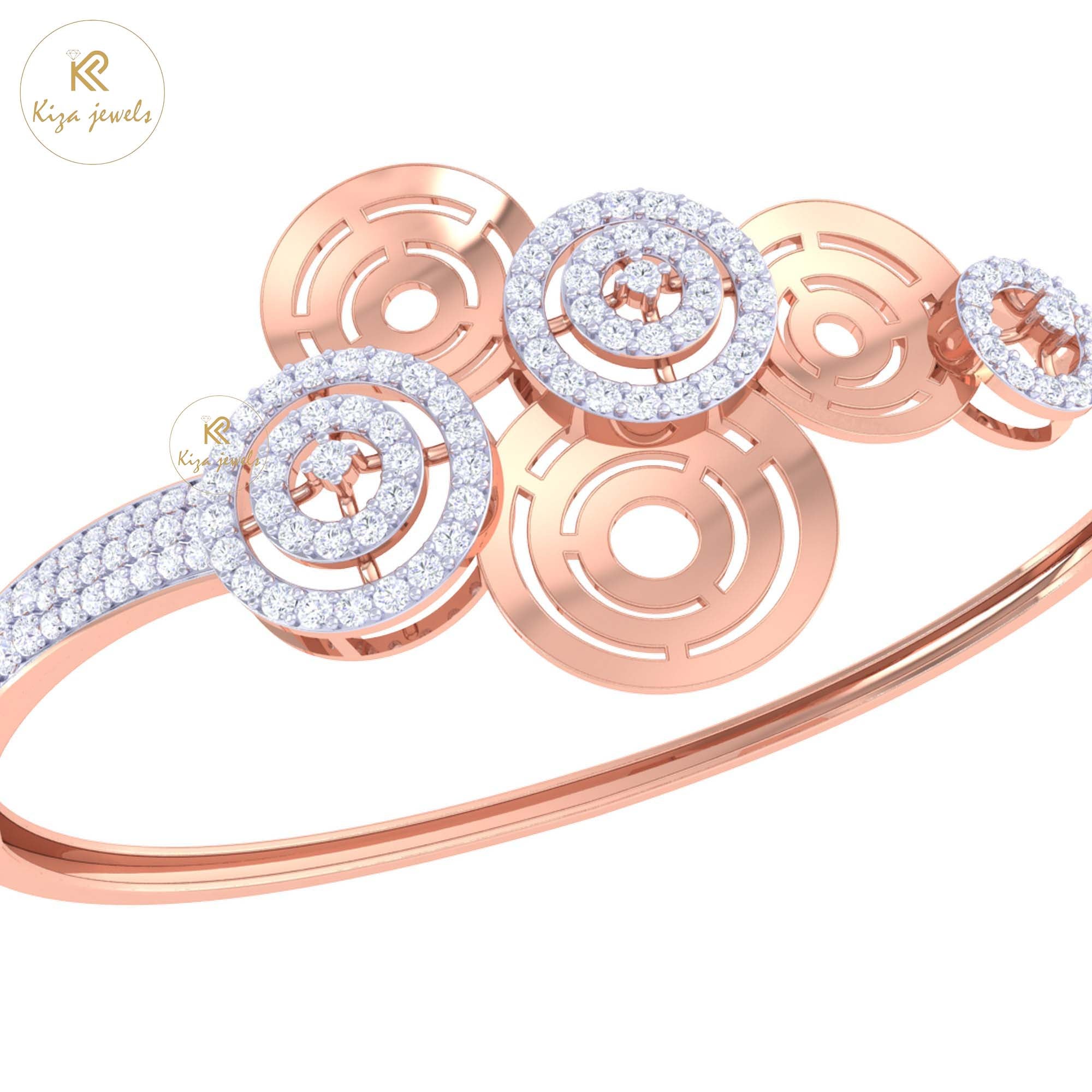 1.20 TDW Round Cut Diamond women's Bangle Bracelet