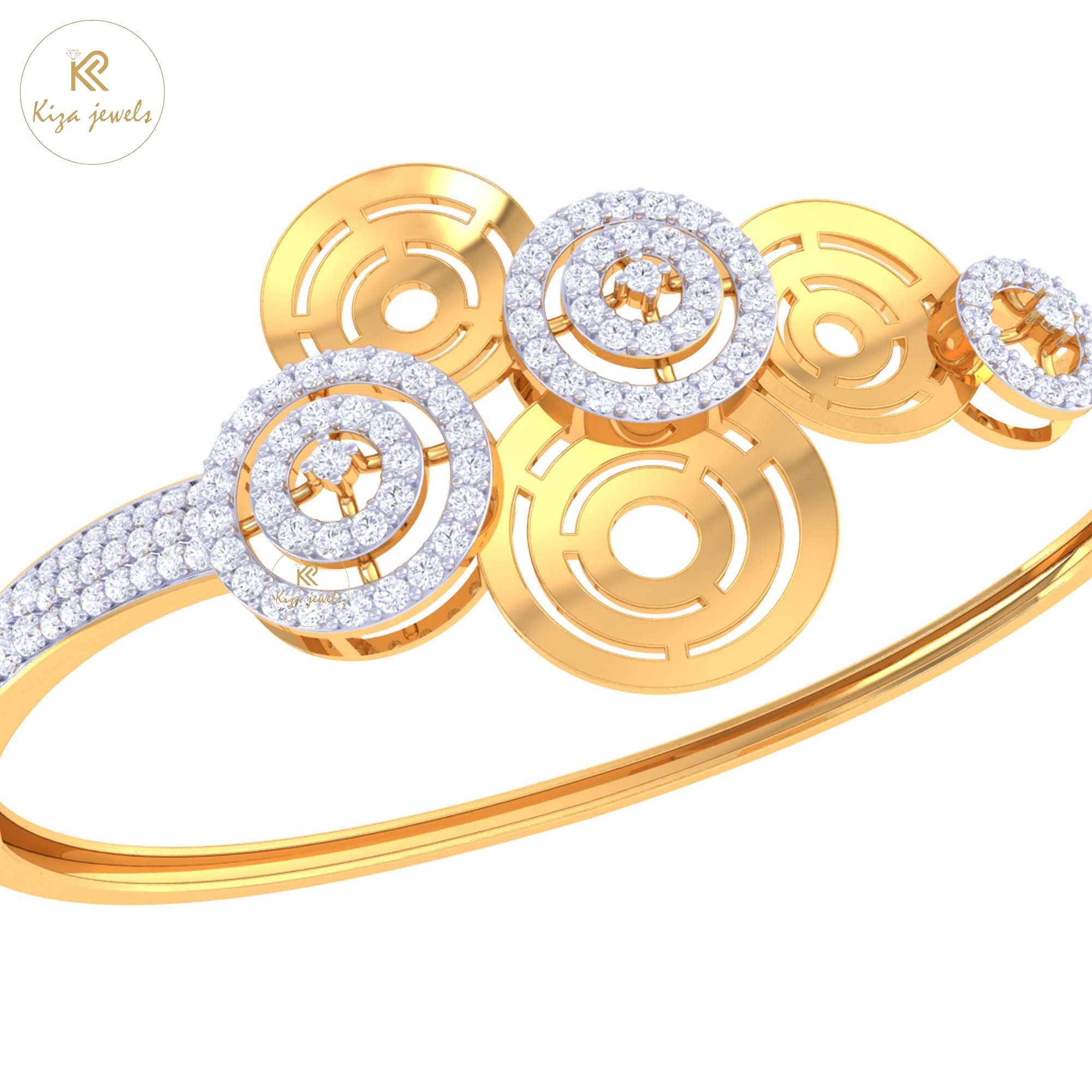 1.20 TDW Round Cut Diamond women's Bangle Bracelet