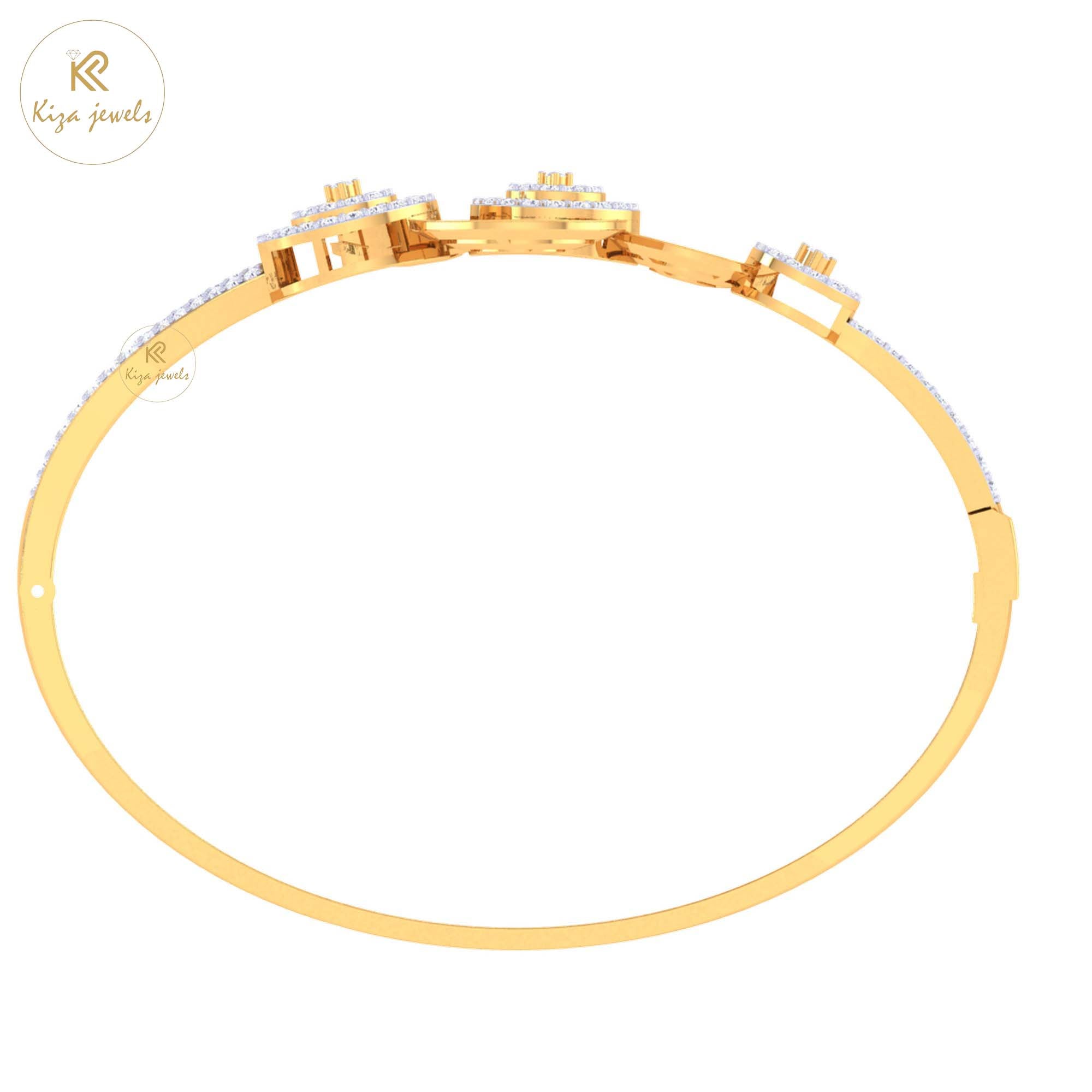 1.20 TDW Round Cut Diamond women's Bangle Bracelet