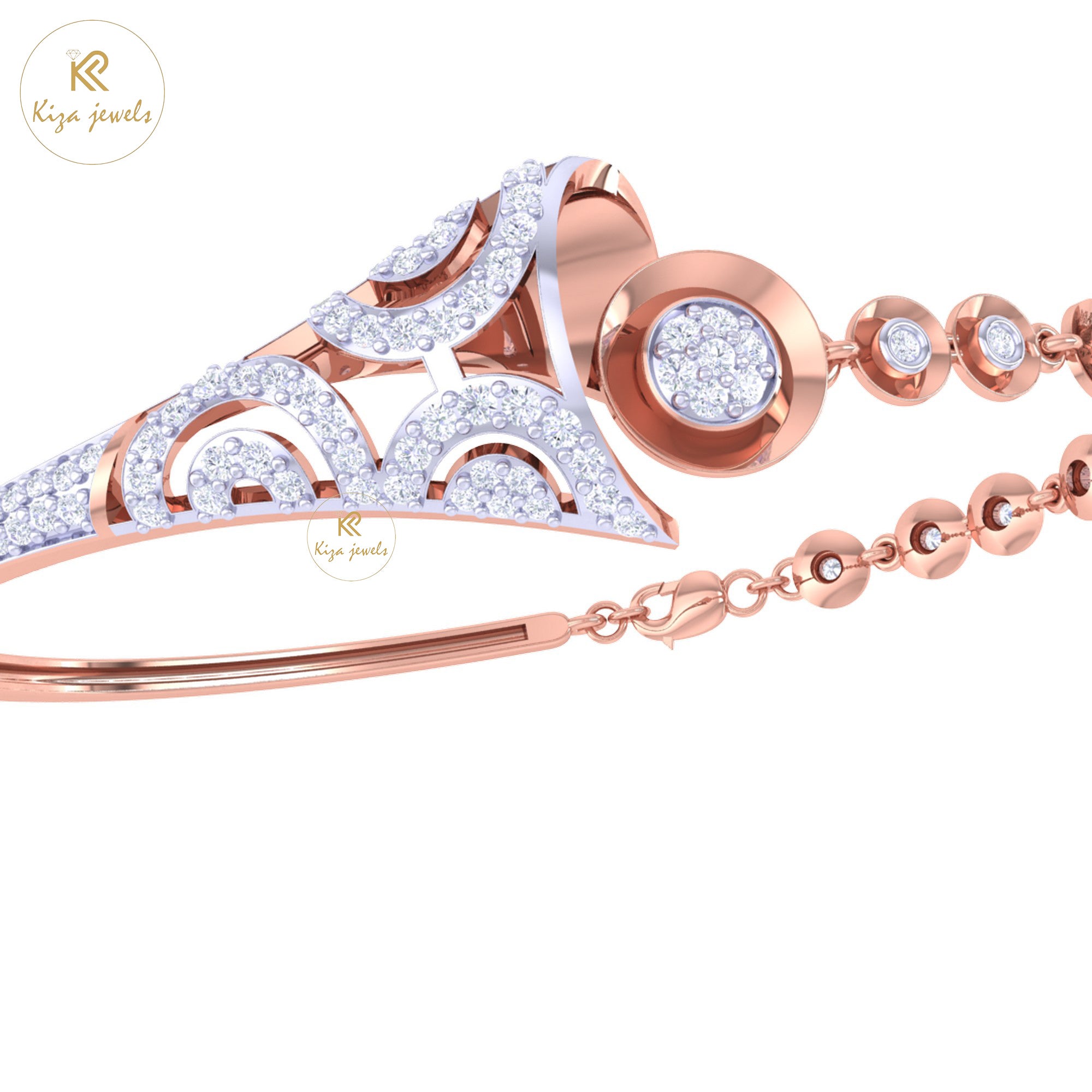 1.05 TDW Round Cut Diamond women's Bangle Bracelet