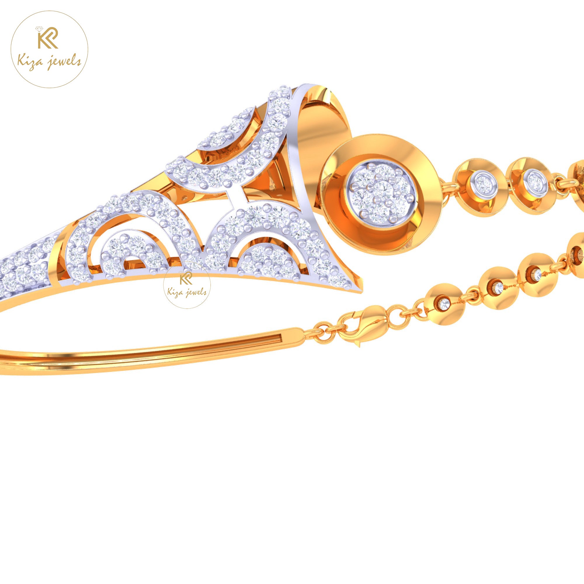 1.05 TDW Round Cut Diamond women's Bangle Bracelet