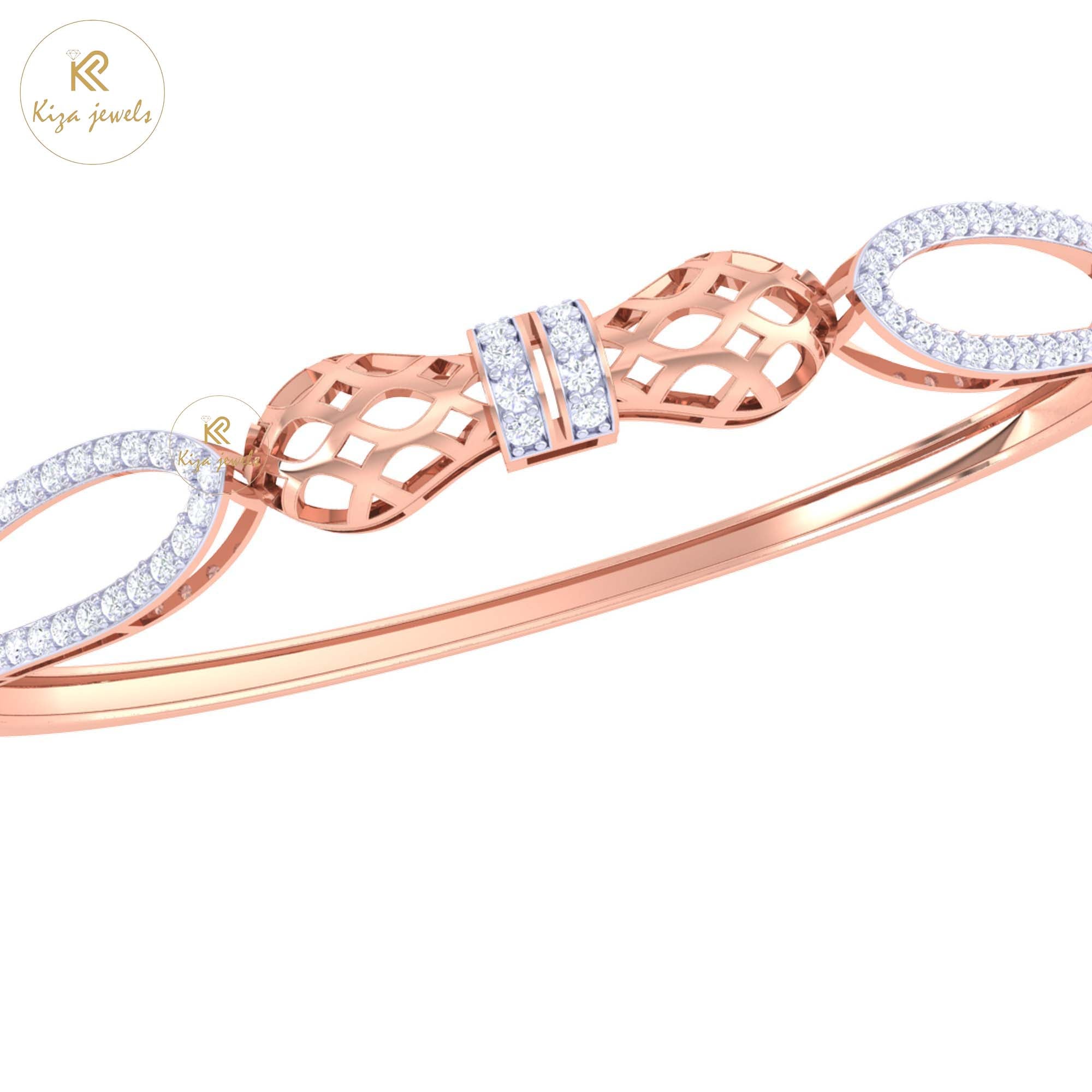 0.82 TDW Round Cut Diamond women's Bangle Bracelet